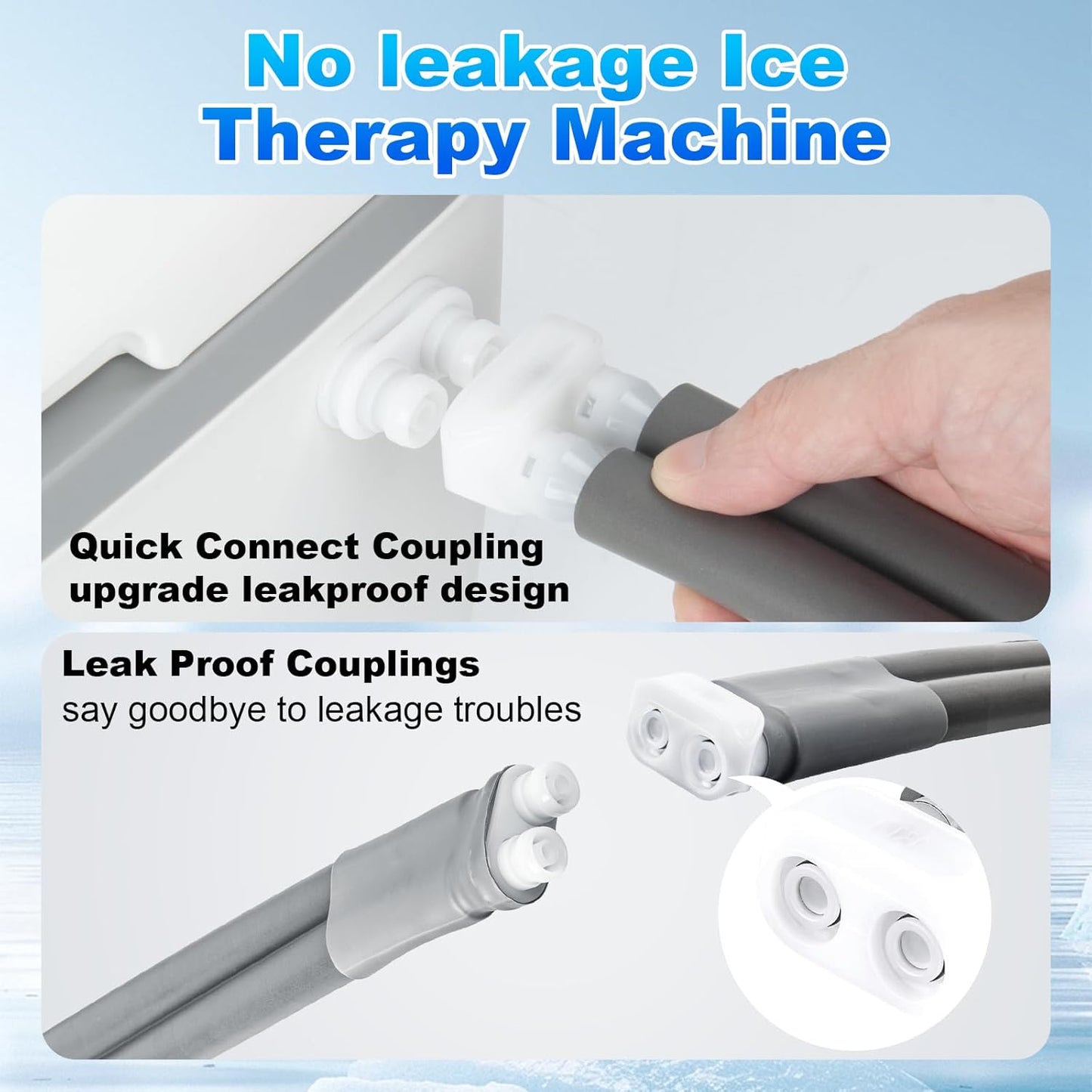Cold Therapy Machine for Knee After Surgery, Leak-Proof, w/ Timer, Quiet Pump, and Adjustable Knee Pad