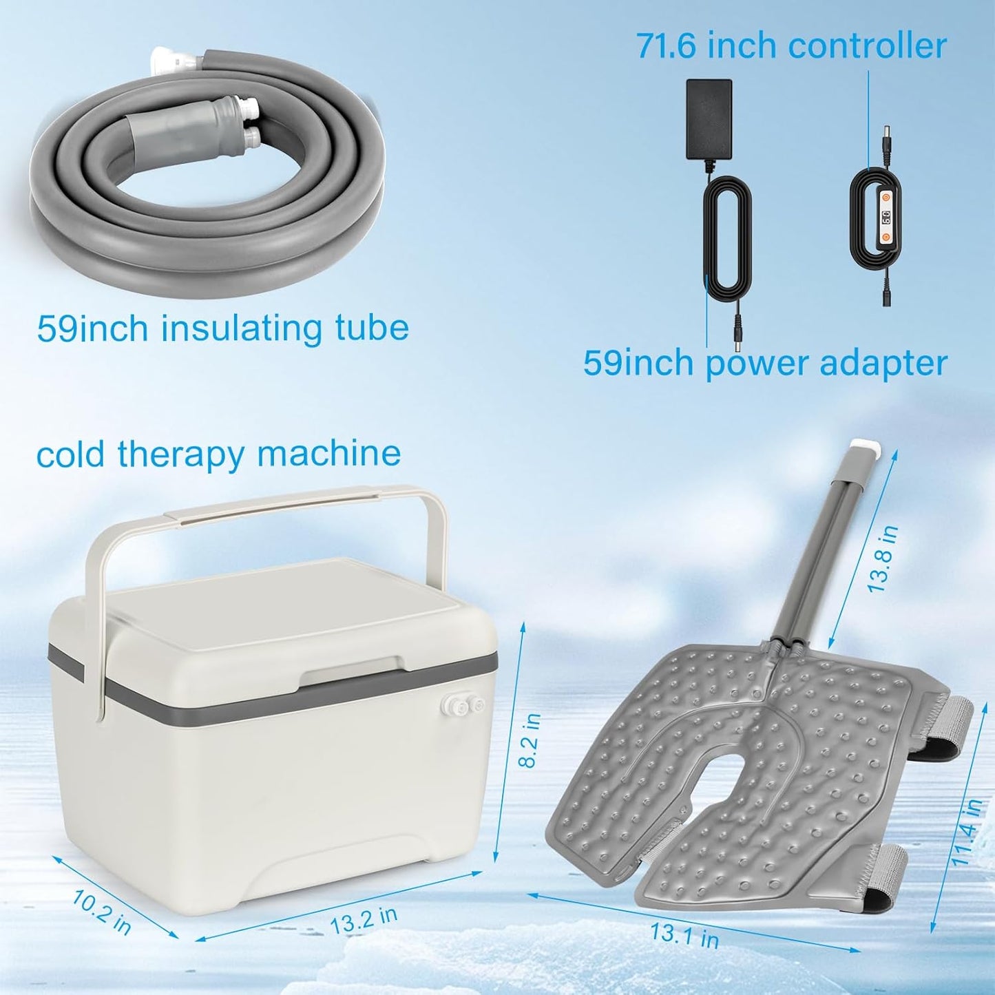 Cold Therapy Machine for Knee After Surgery, Leak-Proof, w/ Timer, Quiet Pump, and Adjustable Knee Pad