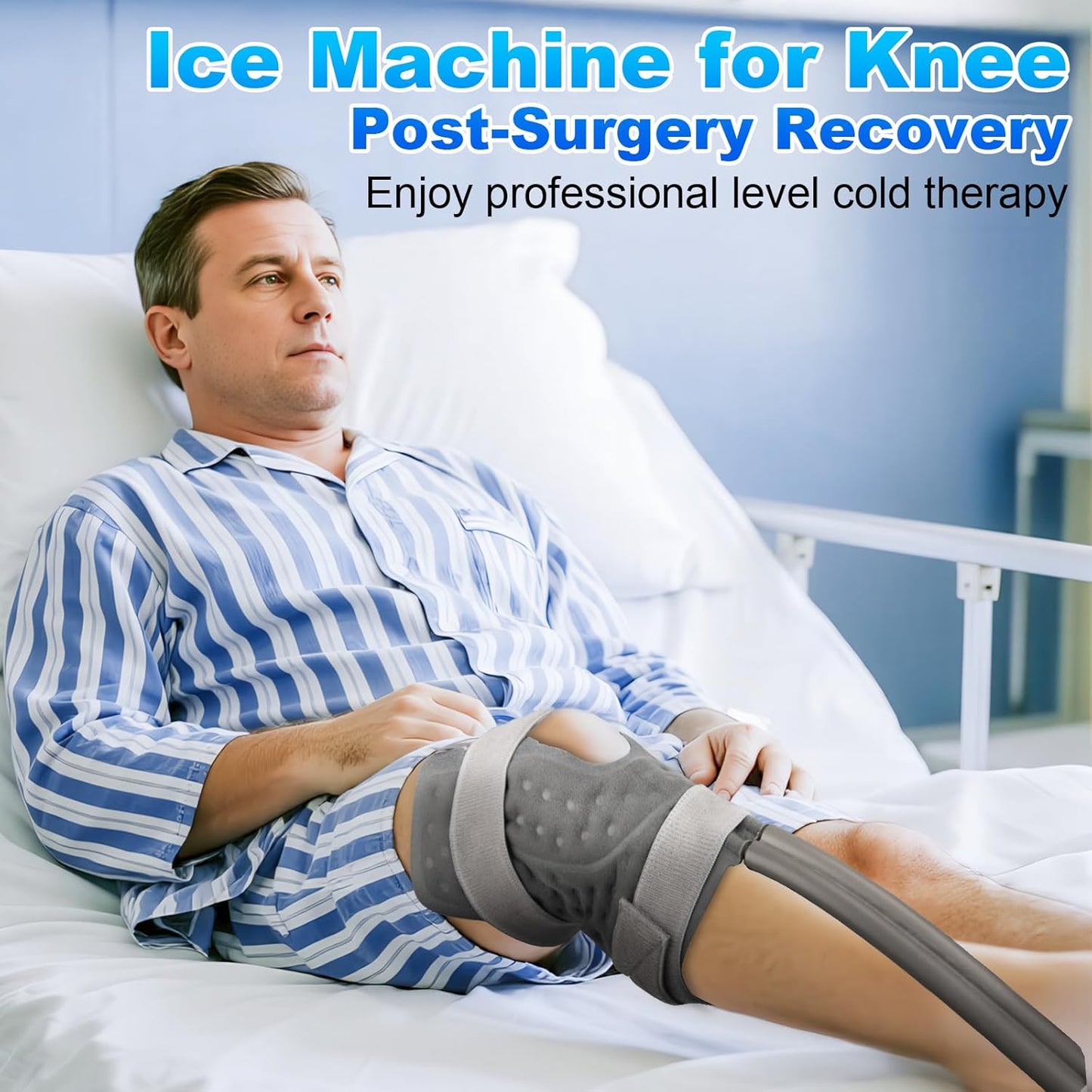 Cold Therapy Machine for Knee After Surgery, Leak-Proof, w/ Timer, Quiet Pump, and Adjustable Knee Pad