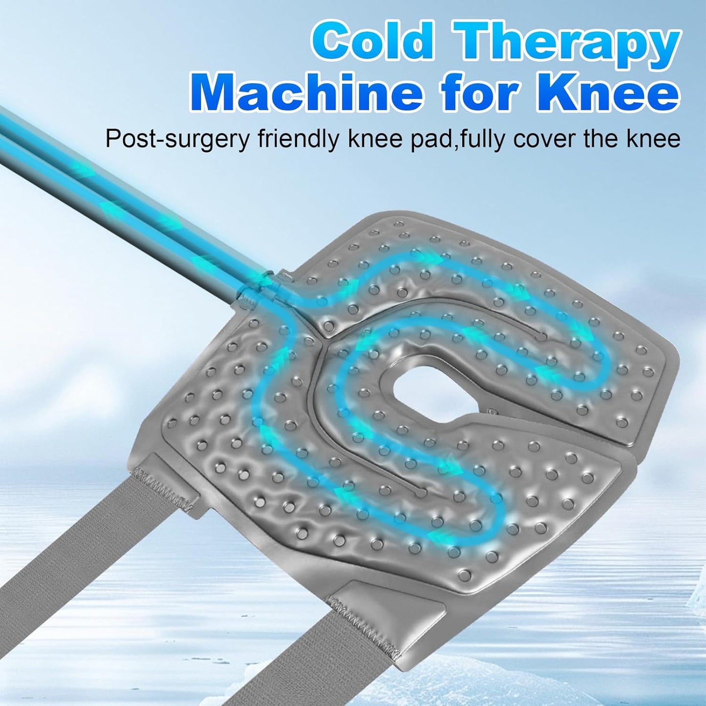 Cold Therapy Machine for Knee After Surgery, Leak-Proof, w/ Timer, Quiet Pump, and Adjustable Knee Pad