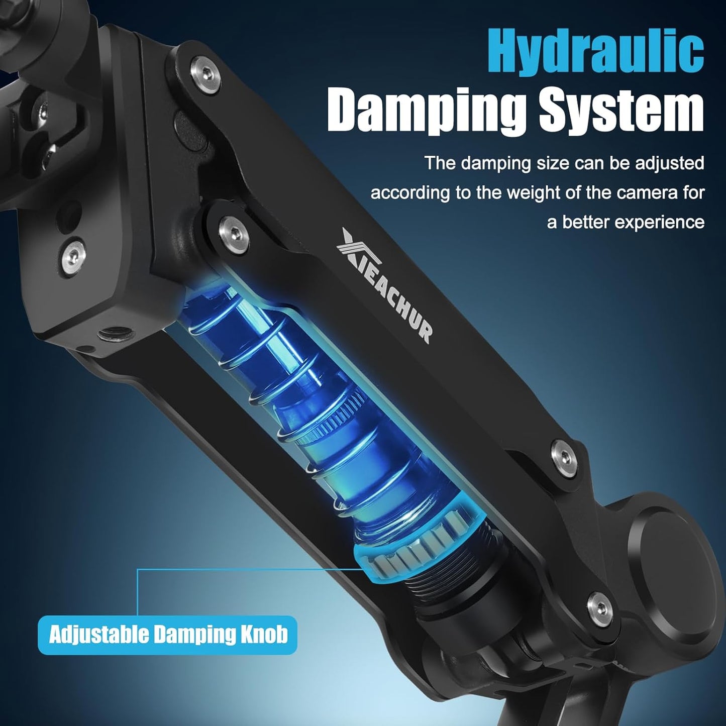 Car Camera Mount, 4' Suction Cup, Double Spring and Hydraulic Damping with Storage Bag