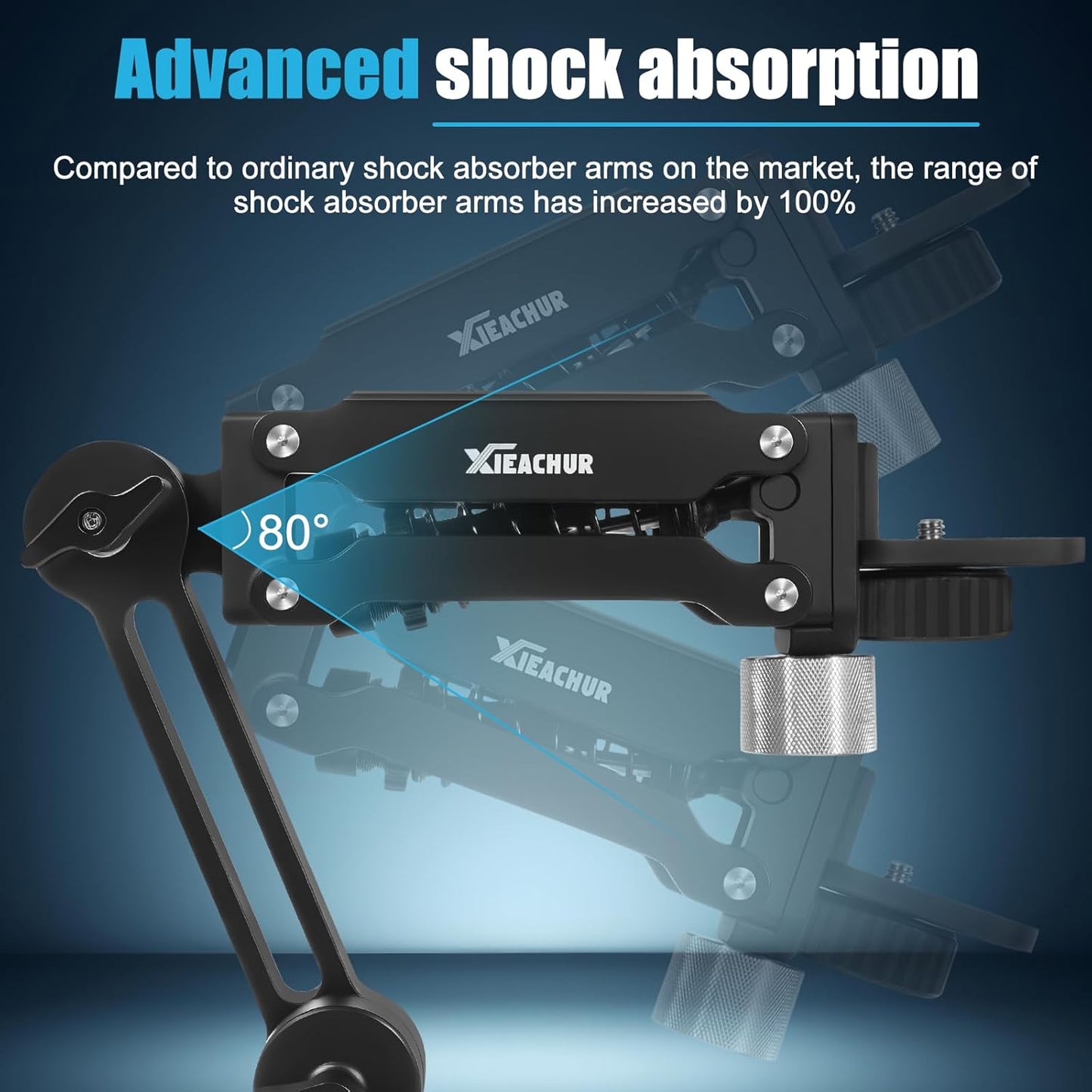 Car Camera Mount, 4' Suction Cup, Double Spring and Hydraulic Damping with Storage Bag