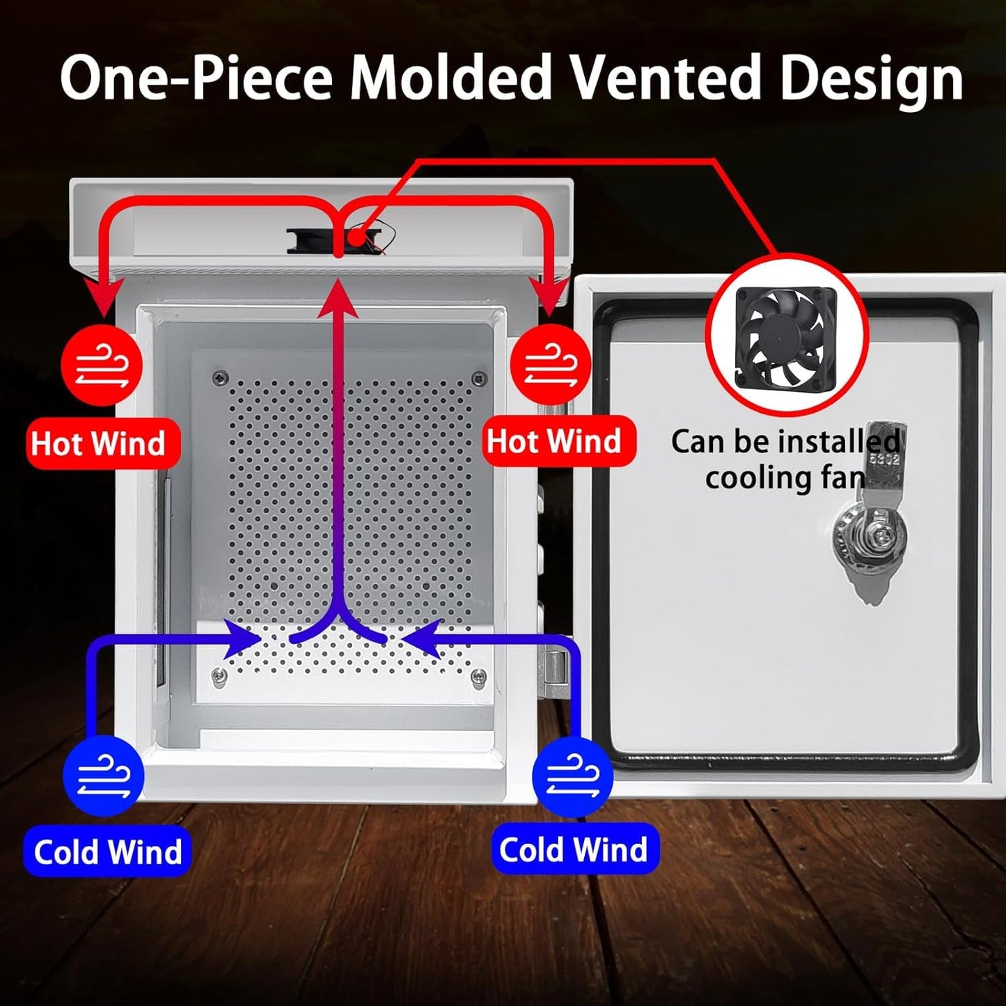 Outdoor Weatherproof Enclosure Electrical Box - 11.6x9.1x5.7, Wall/Pole Mounting Kit