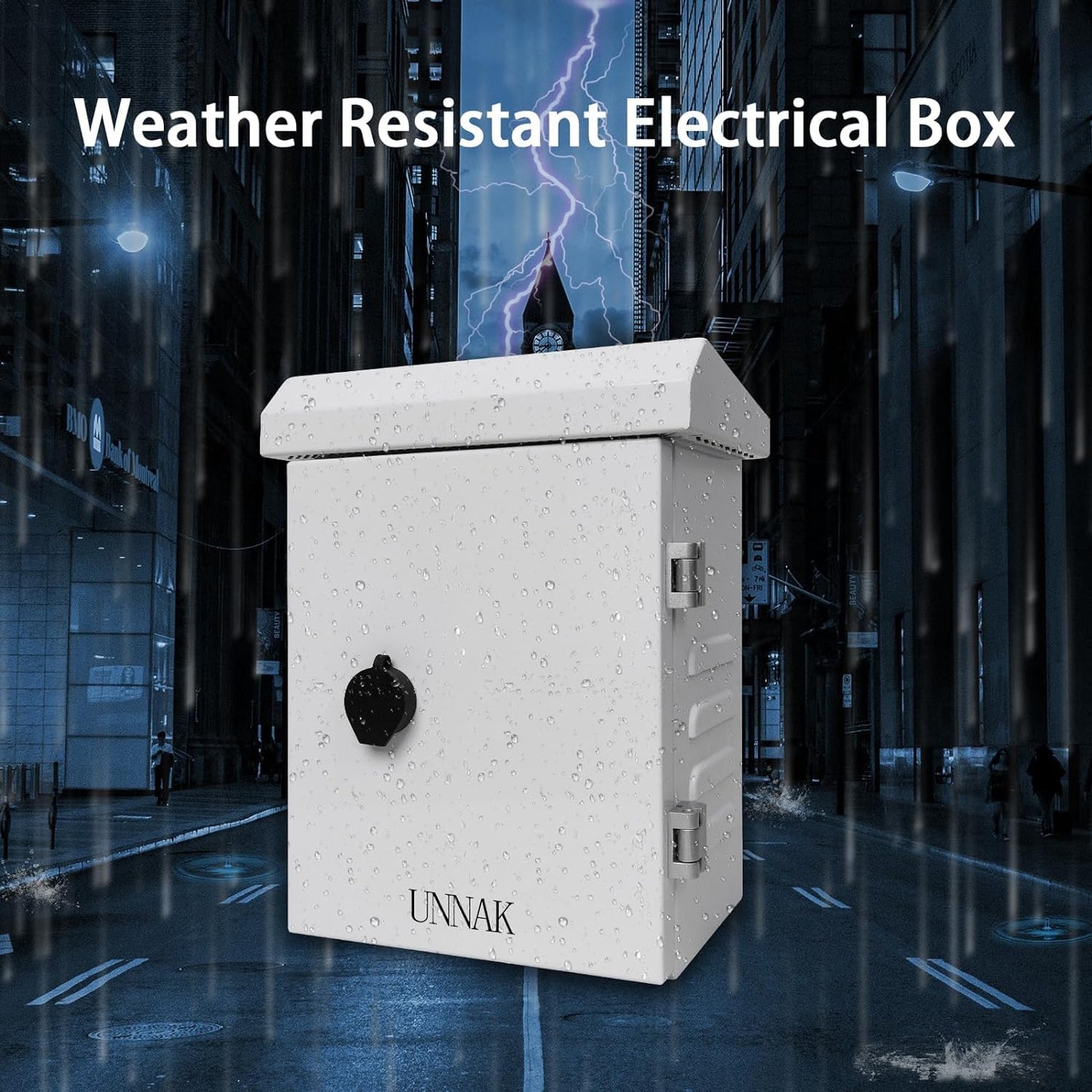 Outdoor Weatherproof Enclosure Electrical Box - 11.6x9.1x5.7, Wall/Pole Mounting Kit