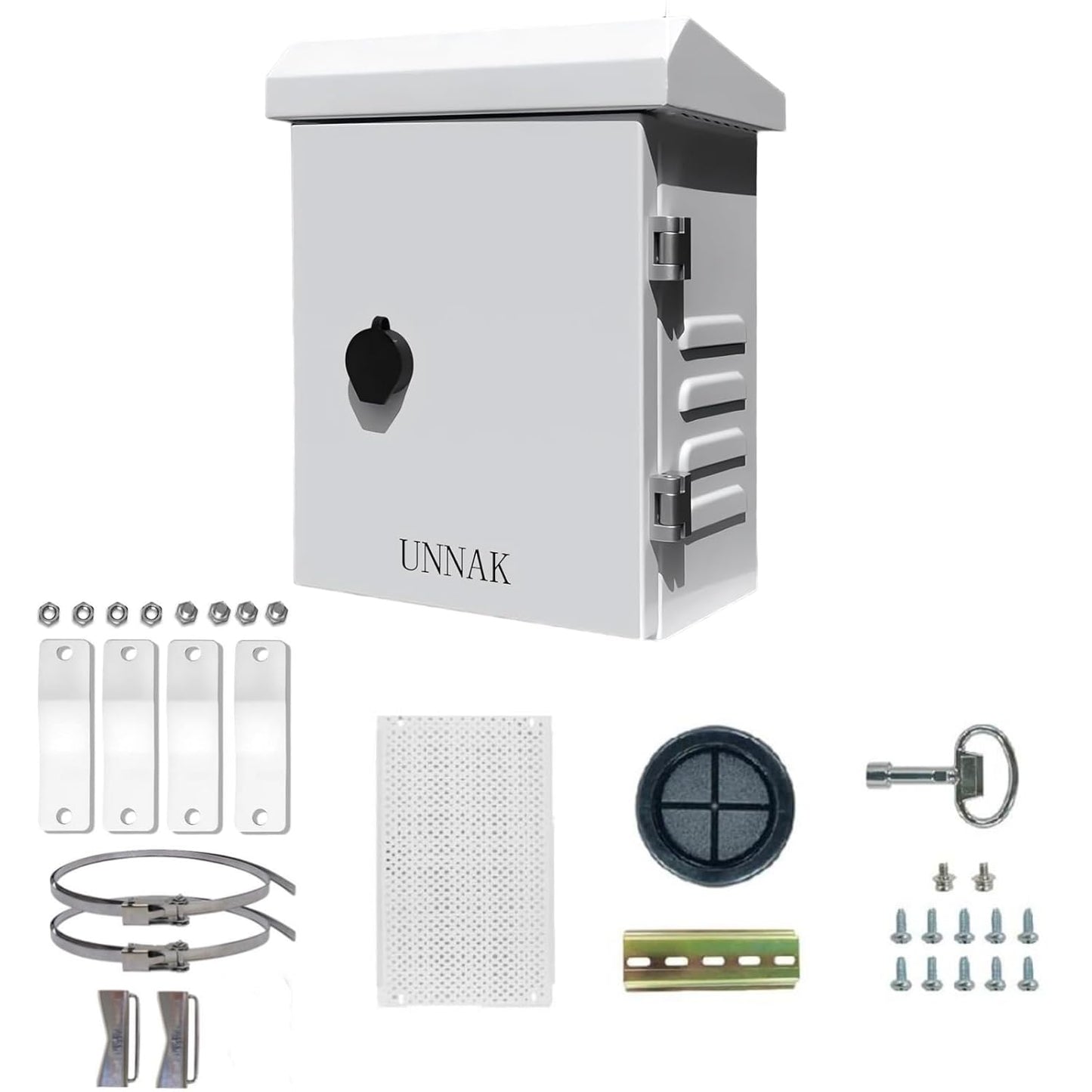 Outdoor Weatherproof Enclosure Electrical Box - 11.6x9.1x5.7, Wall/Pole Mounting Kit