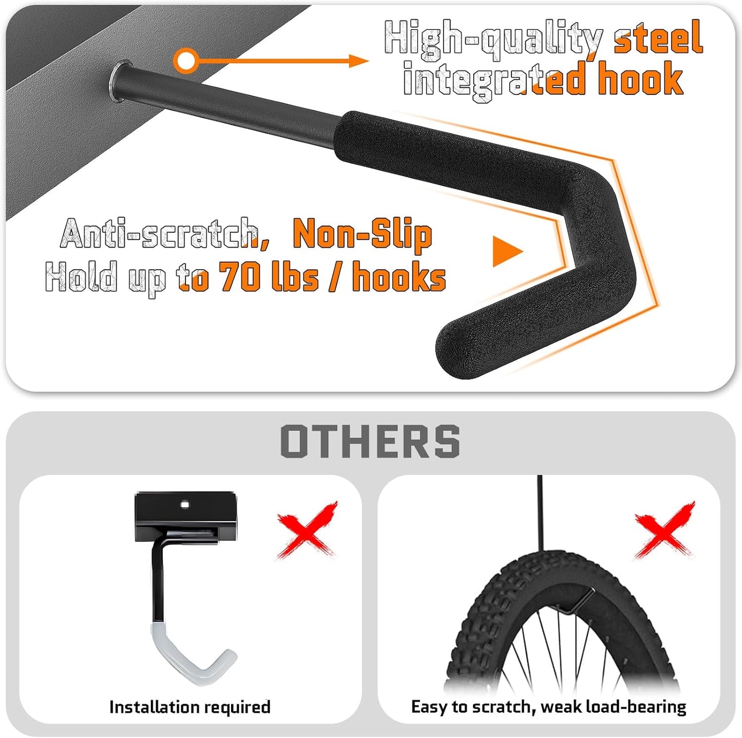Freestanding Bike Rack Garage Holds Up to 4 Bikes, Tool-Free Vertical Bike Stand with Wide Stable Base