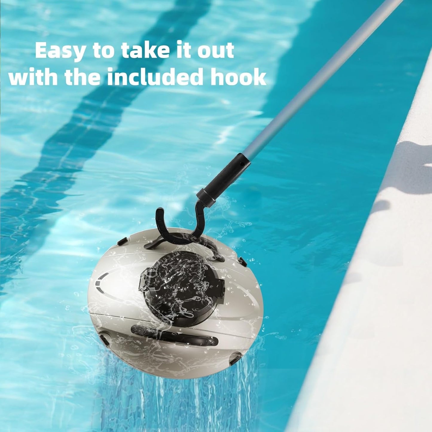 Cordless Robotic Pool Cleaner, Automatic Pool Vacuum for Above Ground Pools, Self-Parking