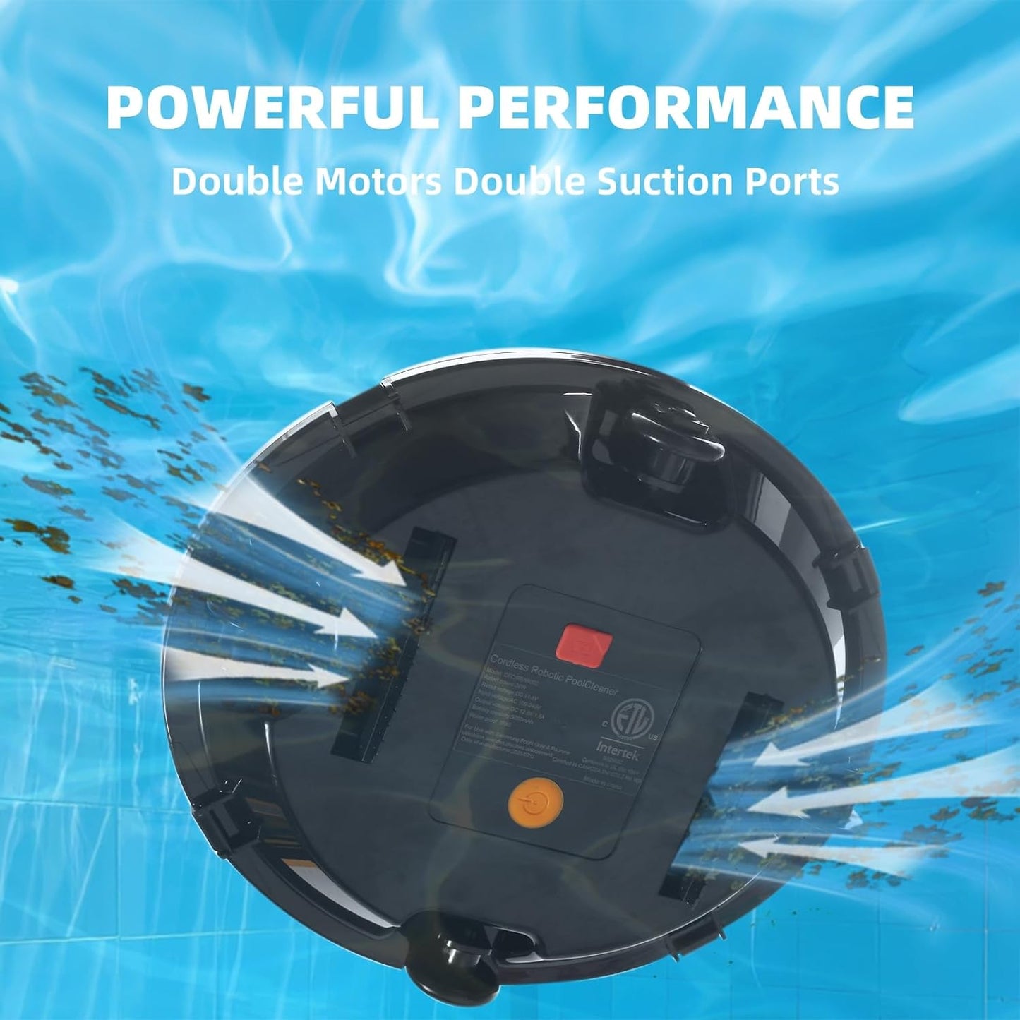 Cordless Robotic Pool Cleaner, Automatic Pool Vacuum for Above Ground Pools, Self-Parking
