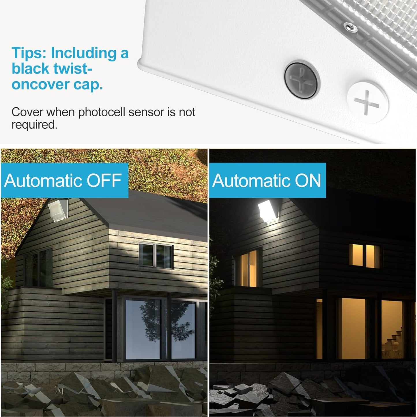 2Pack 200W LED Wall Pack Lights, 100-277v Dusk to Dawn Photocell, 30000Lm, 5000K IP65 Waterproof Outdoor