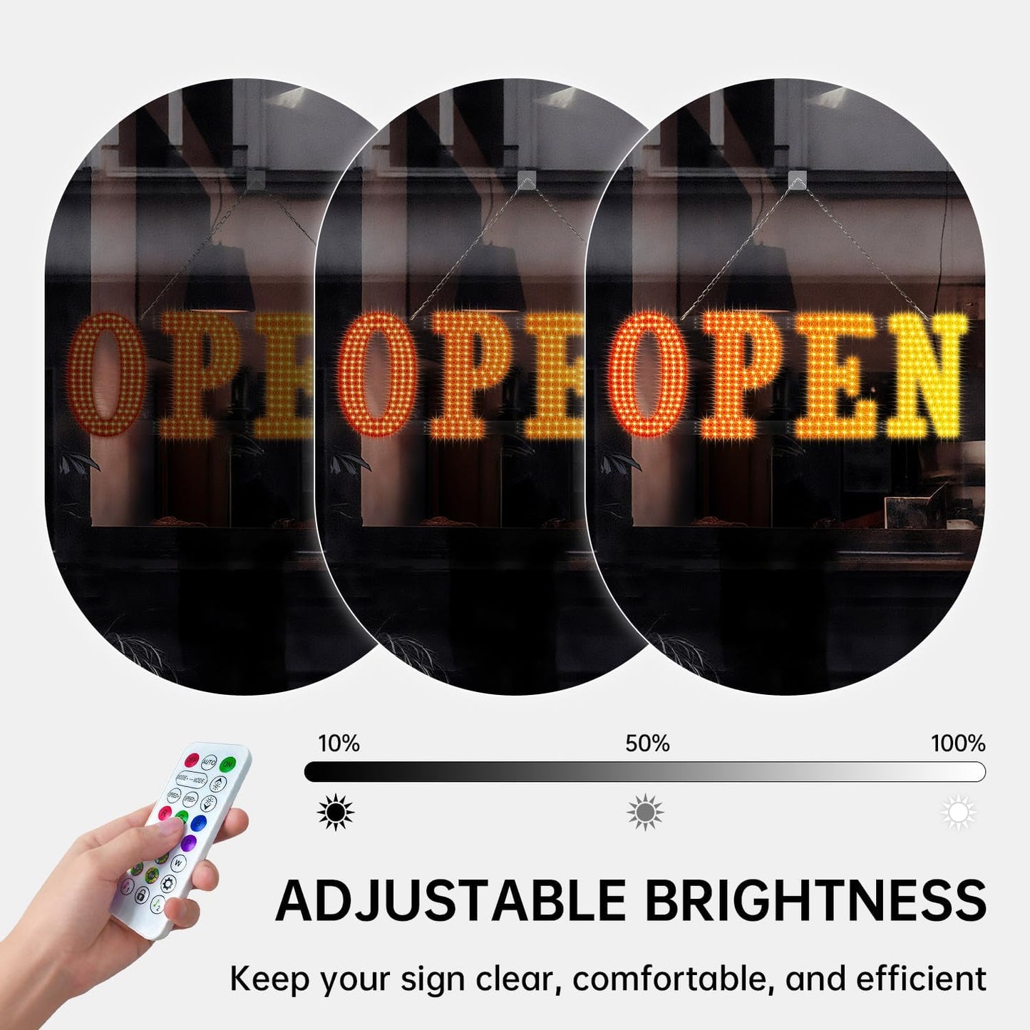 LED Open Signs for Business, 30'-10' Large Open Light Up Signs with Remote Controls, Smart App, DIY Editor Colors