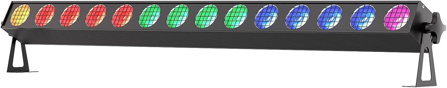 150W Stage Light Bar 14 LED RGBW COB Washer Stage Lights with DMX512 Pixel Control, Auto, Sound-Activated,