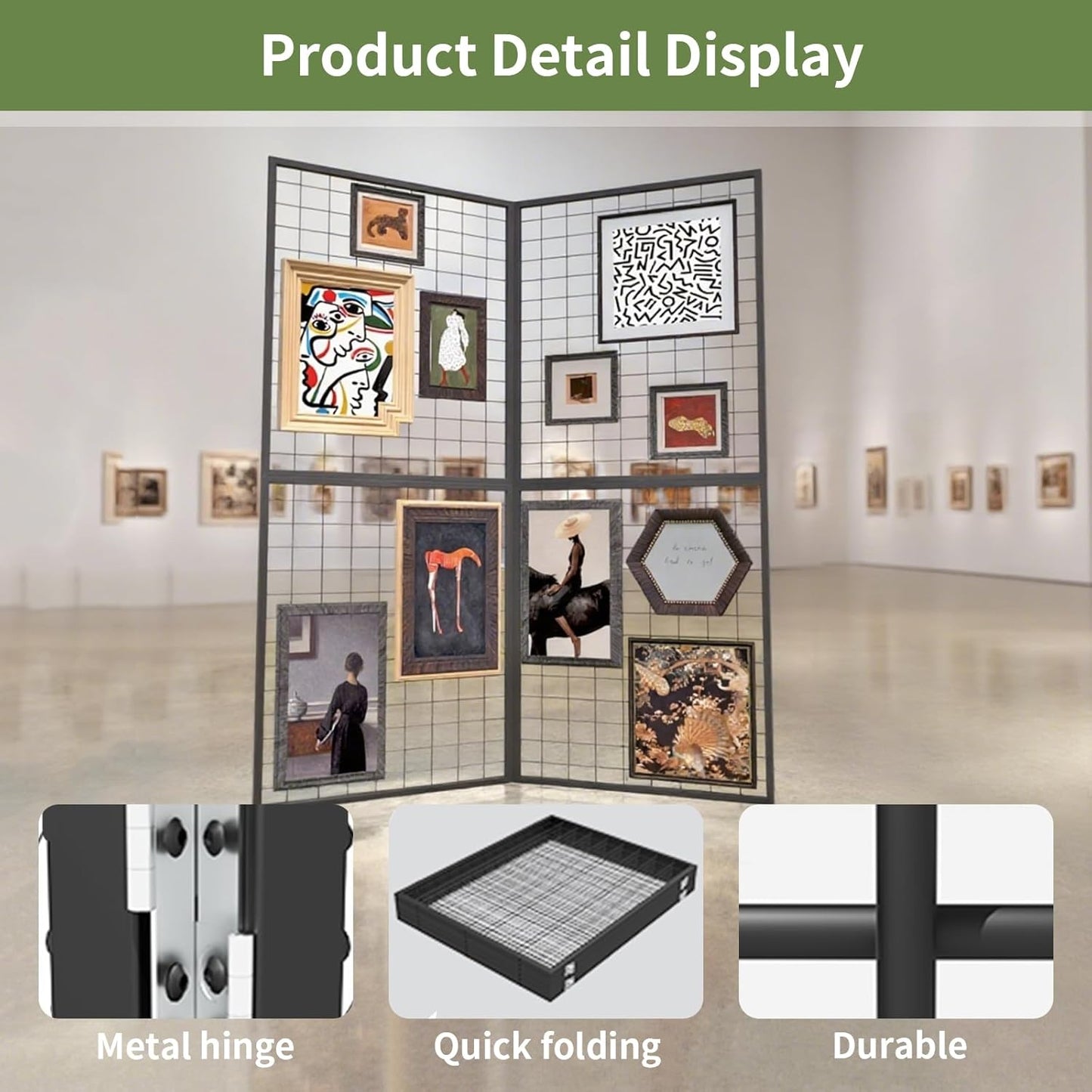 Commercial-Grade Grid Wall Panels Rack, Heavy-Duty 2 pack of 2x5', Panels Suitable for Retail Display Racks