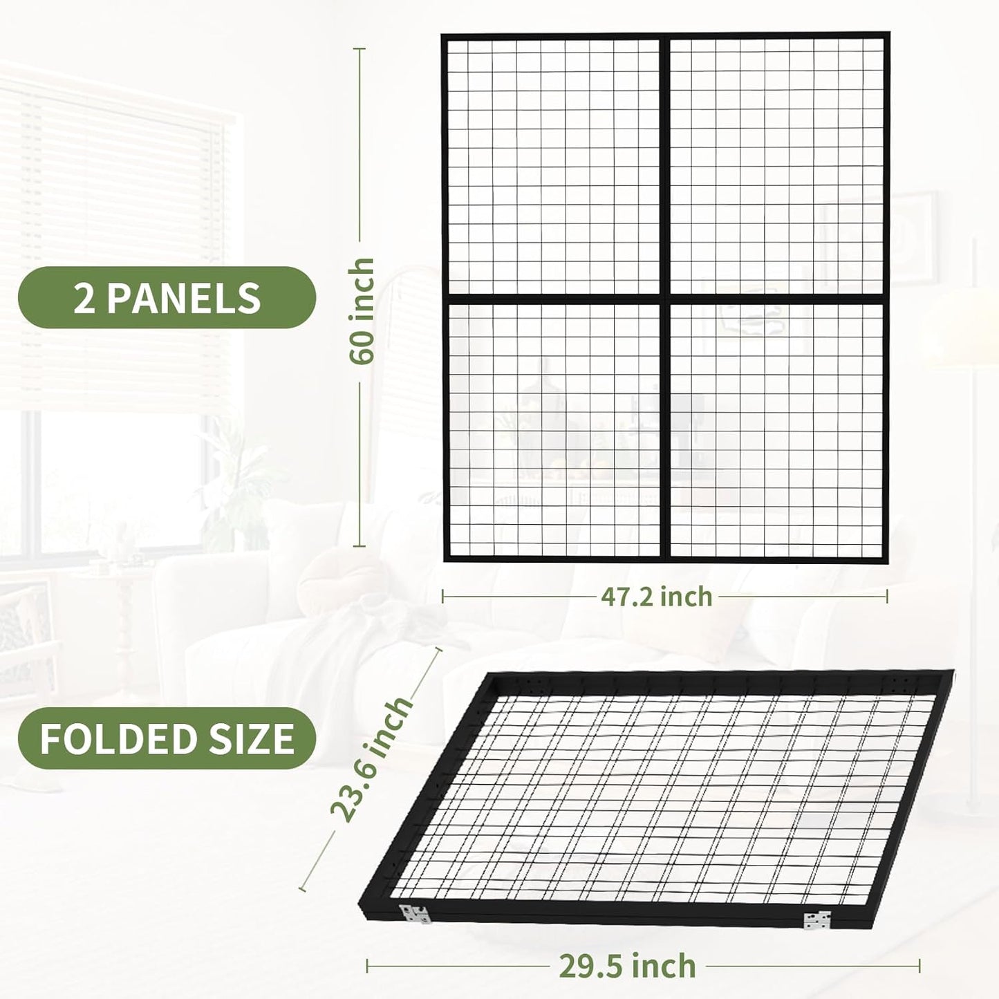 Commercial-Grade Grid Wall Panels Rack, Heavy-Duty 2 pack of 2x5', Panels Suitable for Retail Display Racks