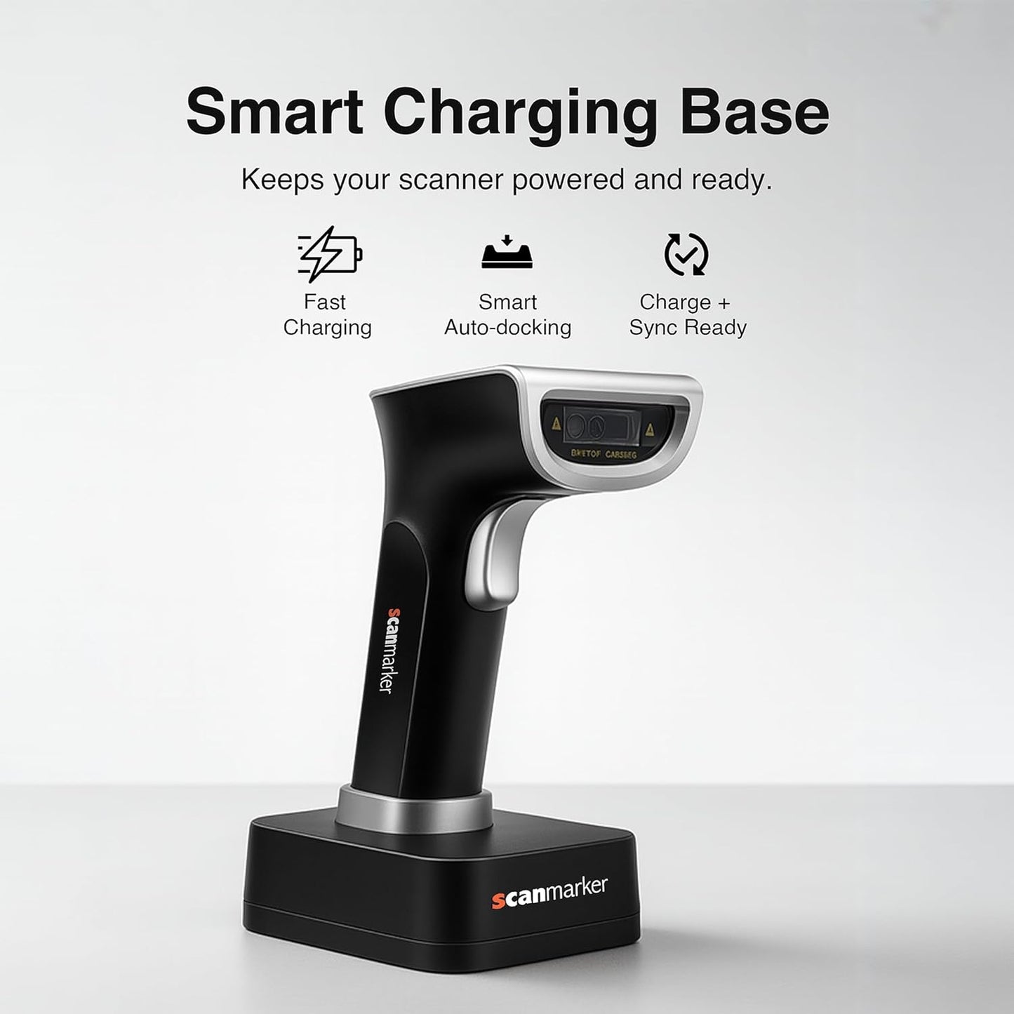 1D/2D Wireless Barcode and QR Scanner, Boost Speed & Accuracy with Bluetooth & 2.4G Modes, Handheld