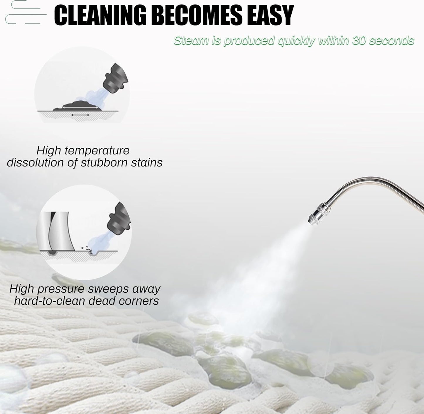 3300W High Pressure Steam Cleaner, High Temp AC Steam Cleaning Machine, Heavy Duty, Portable
