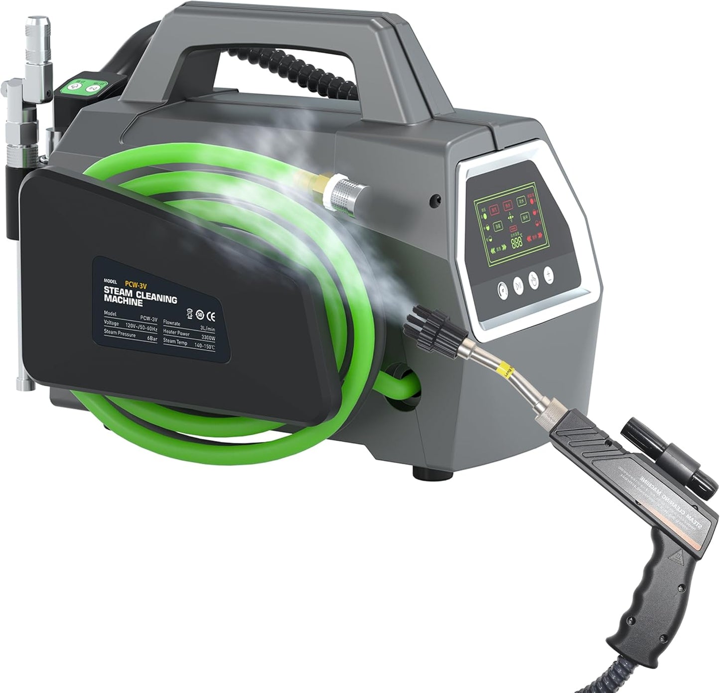 3300W High Pressure Steam Cleaner, High Temp AC Steam Cleaning Machine, Heavy Duty, Portable