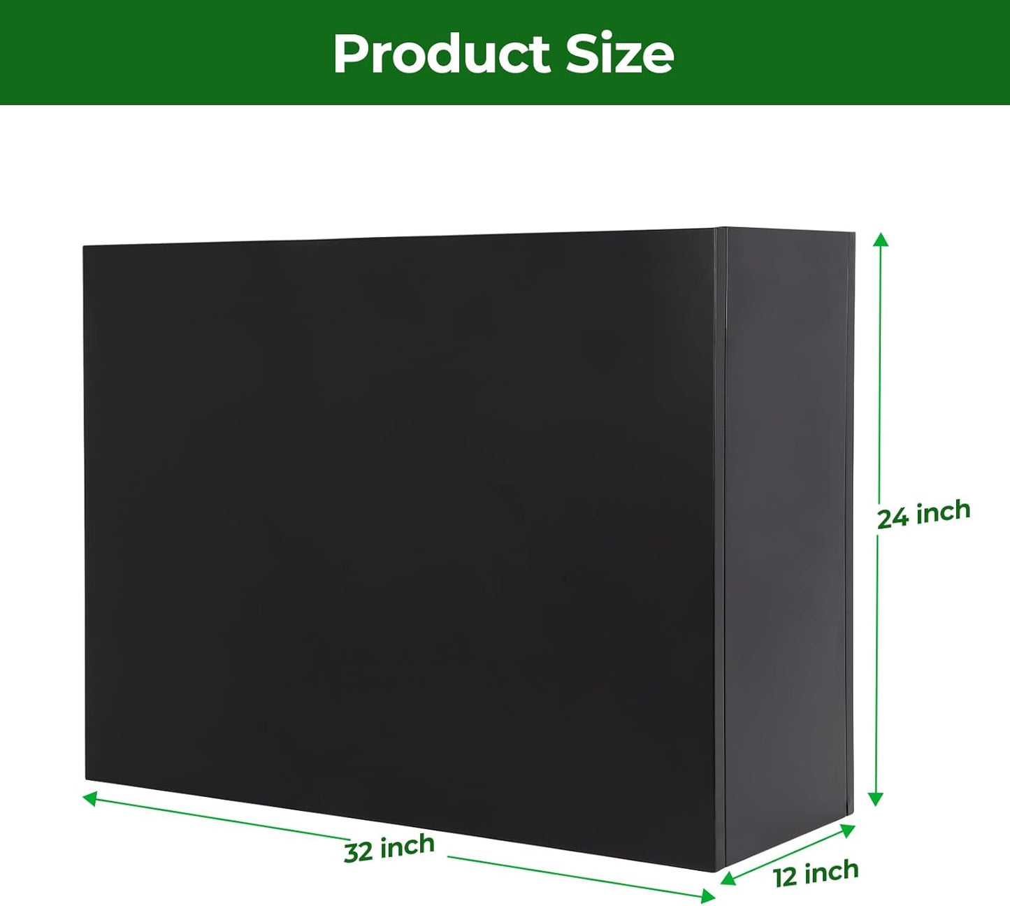 Metal Tall Rectangular Planter 32'x12'x24', Galvanized Steel Raised Garden Bed w/ Drainage Holes & Removable Shelf