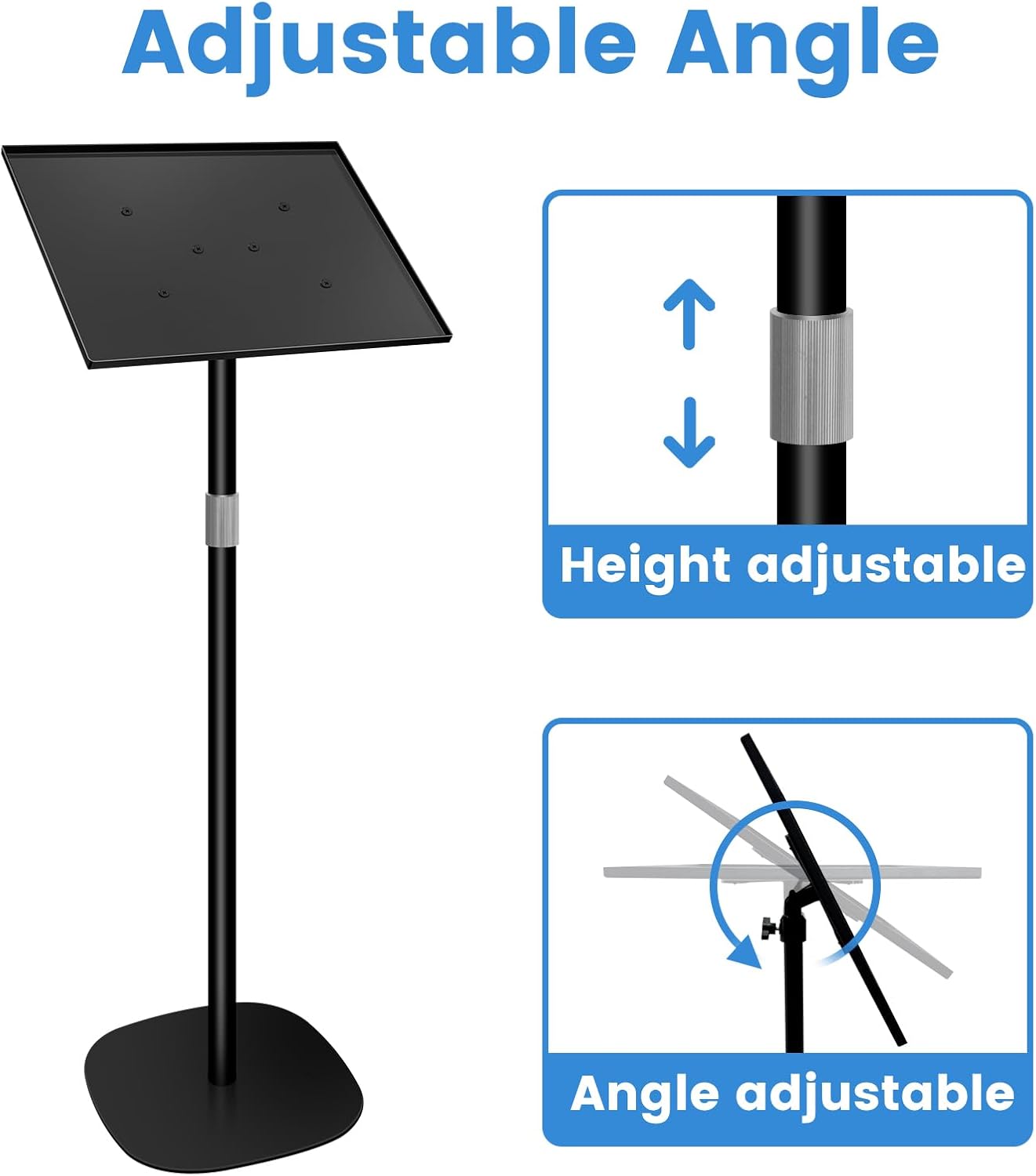 Metal Suggestion Box with Stand, Floor Standing Donation Box with Lock and Key, Heavy-Duty Collection Case