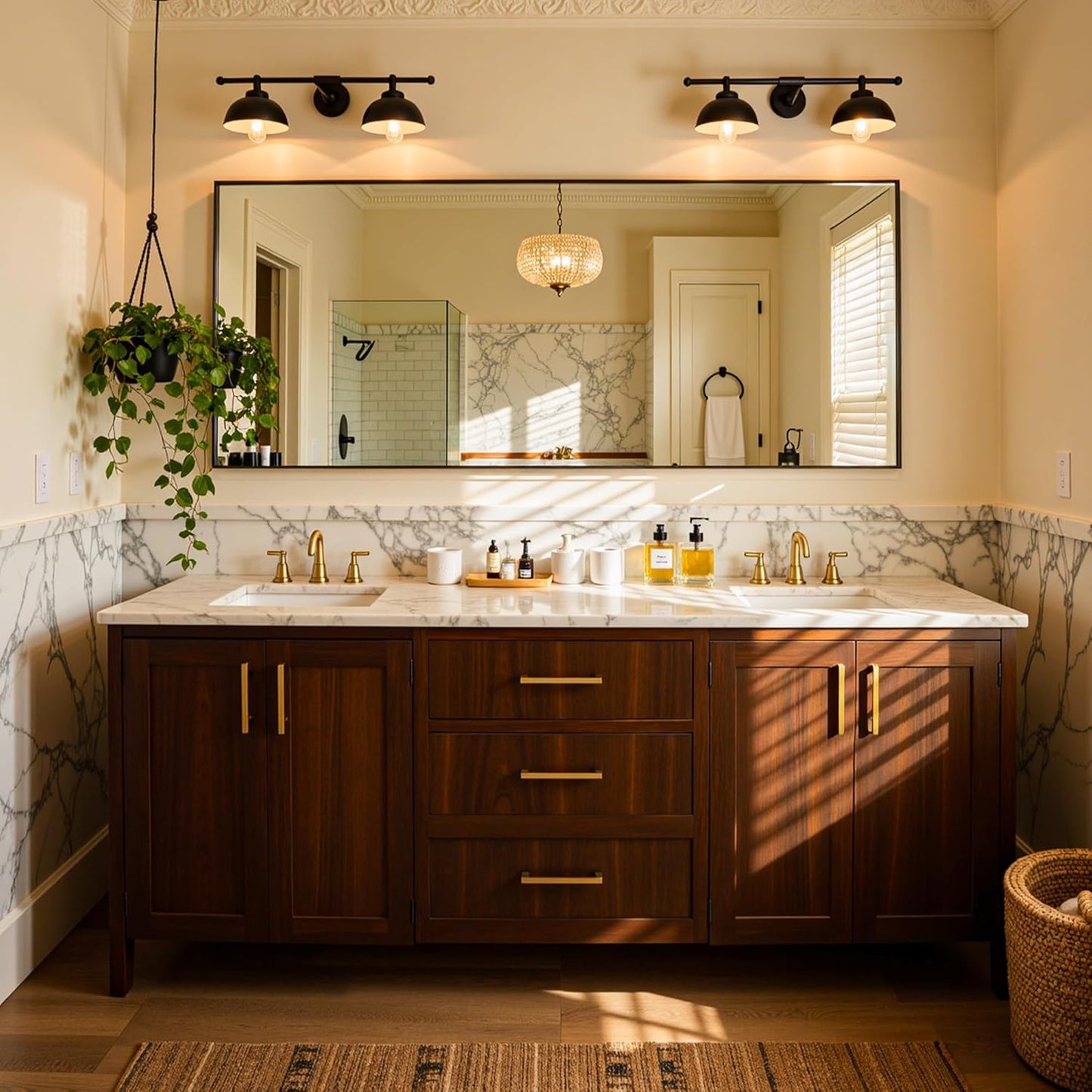 28'x32' Black Framed Bathroom Mirror, Large Rectangular Vanity Mirror, Aluminum Metal Frame, Wall Farmhouse Modern