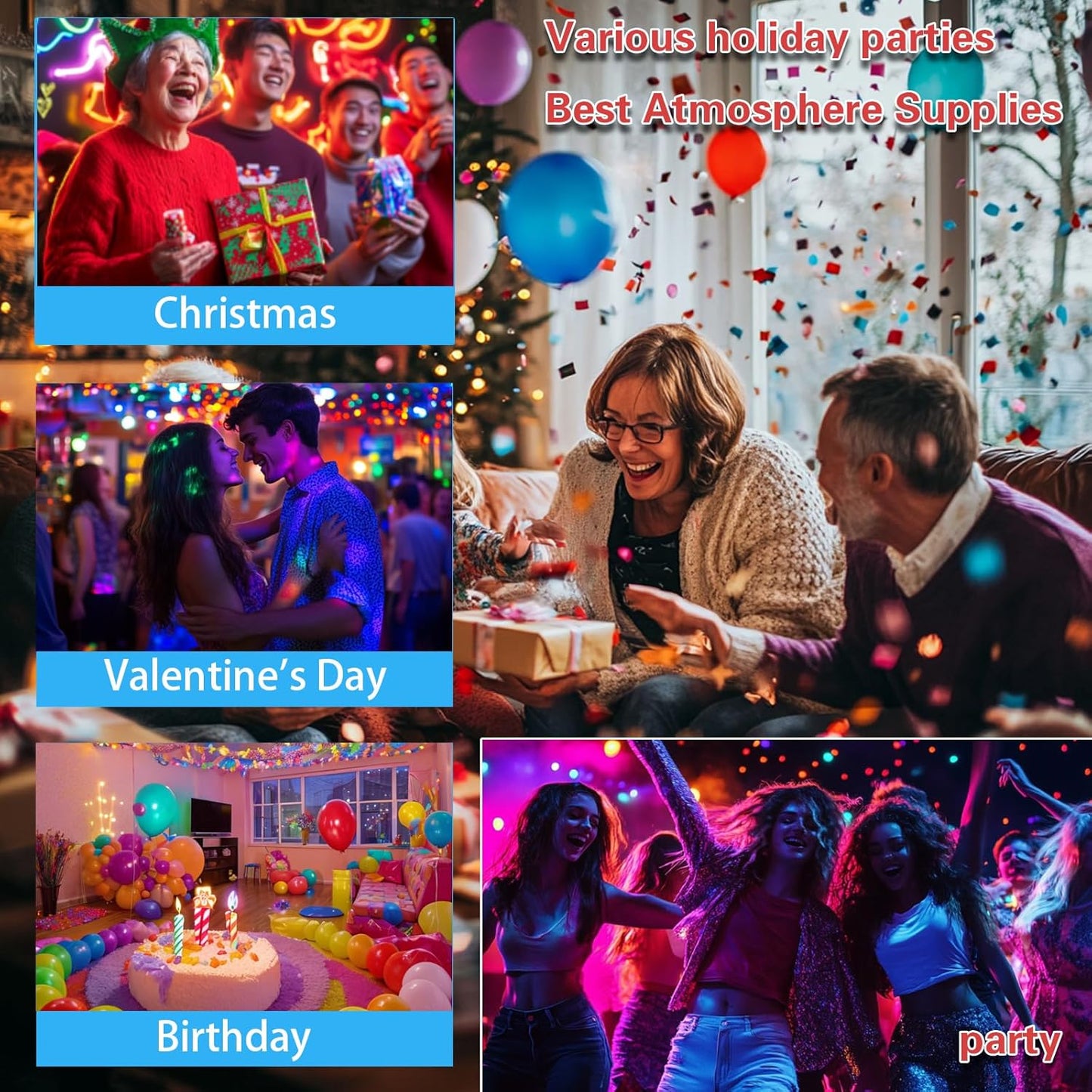 27-Eye Party DJ Light with Remote, LED Strobe Effects, DMX Control & Sound Activity Disco Stage Lighting