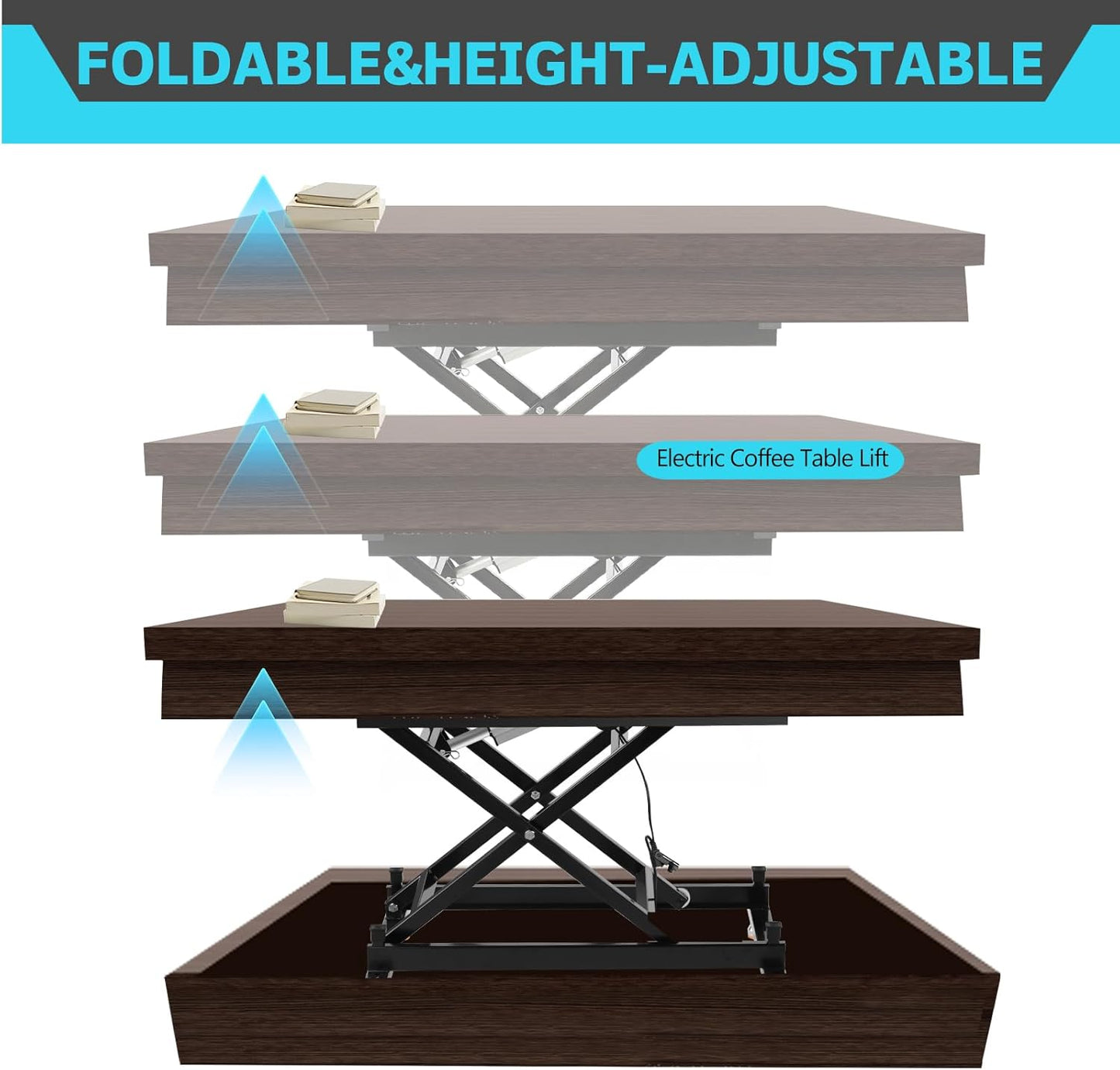 30' Electric Remote Control Dining Coffee Table Lift,110V-240V, Adjustable Height Desk Lift w/ 330LBS Weight Capacity