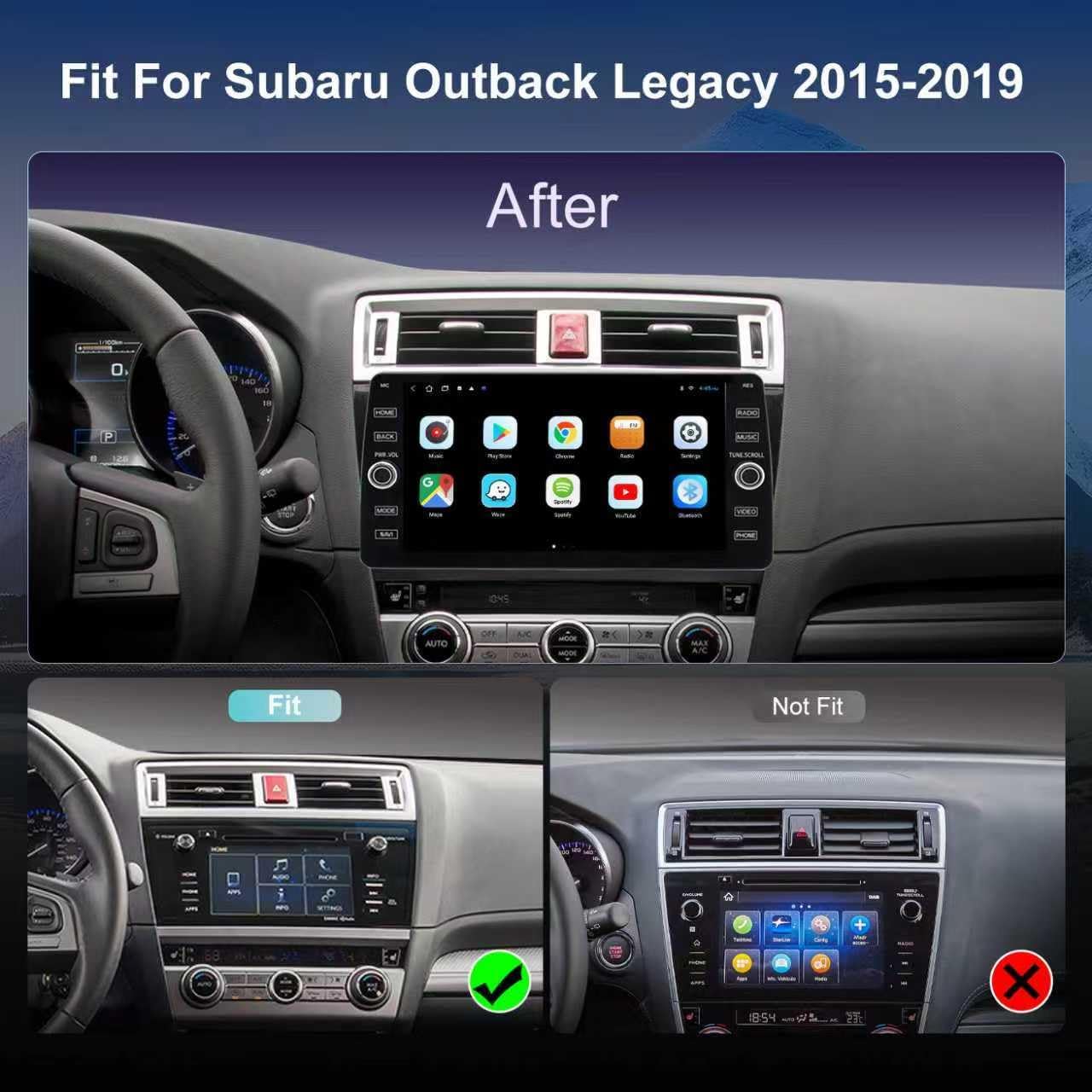 4G LTE Radio for Subaru Legacy Outback 2015-2019, Touch Screen Stereo, Wireless CarPlay/Android Auto