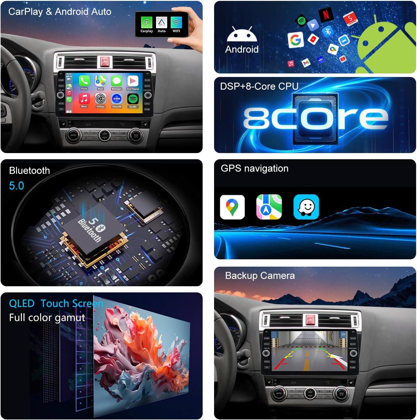 4G LTE Radio for Subaru Legacy Outback 2015-2019, Touch Screen Stereo, Wireless CarPlay/Android Auto