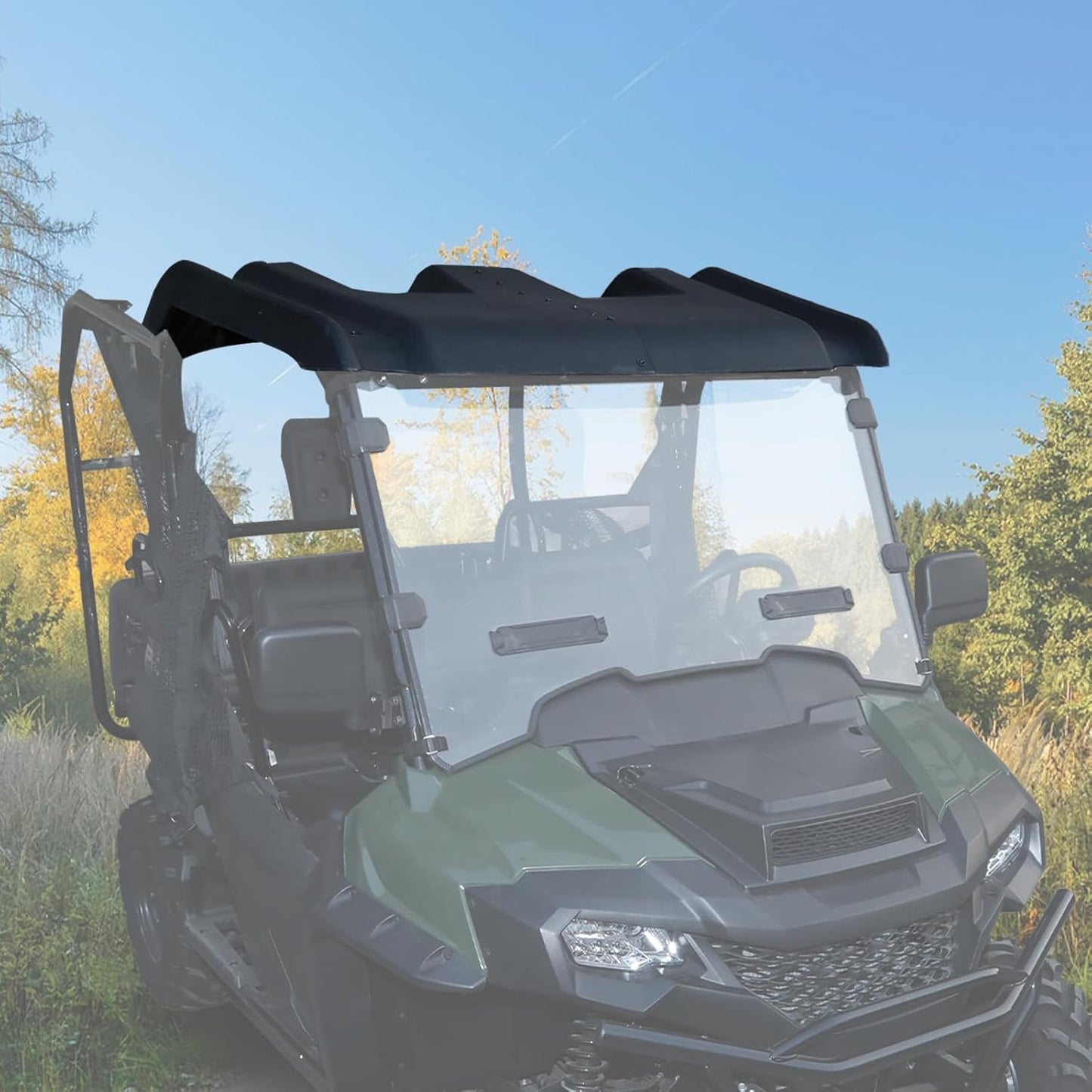 Hard Roof Top for Honda Pioneer 700, 2-Piece Combined Sport Roof Top Protection Cover, Sun Visor Compatible