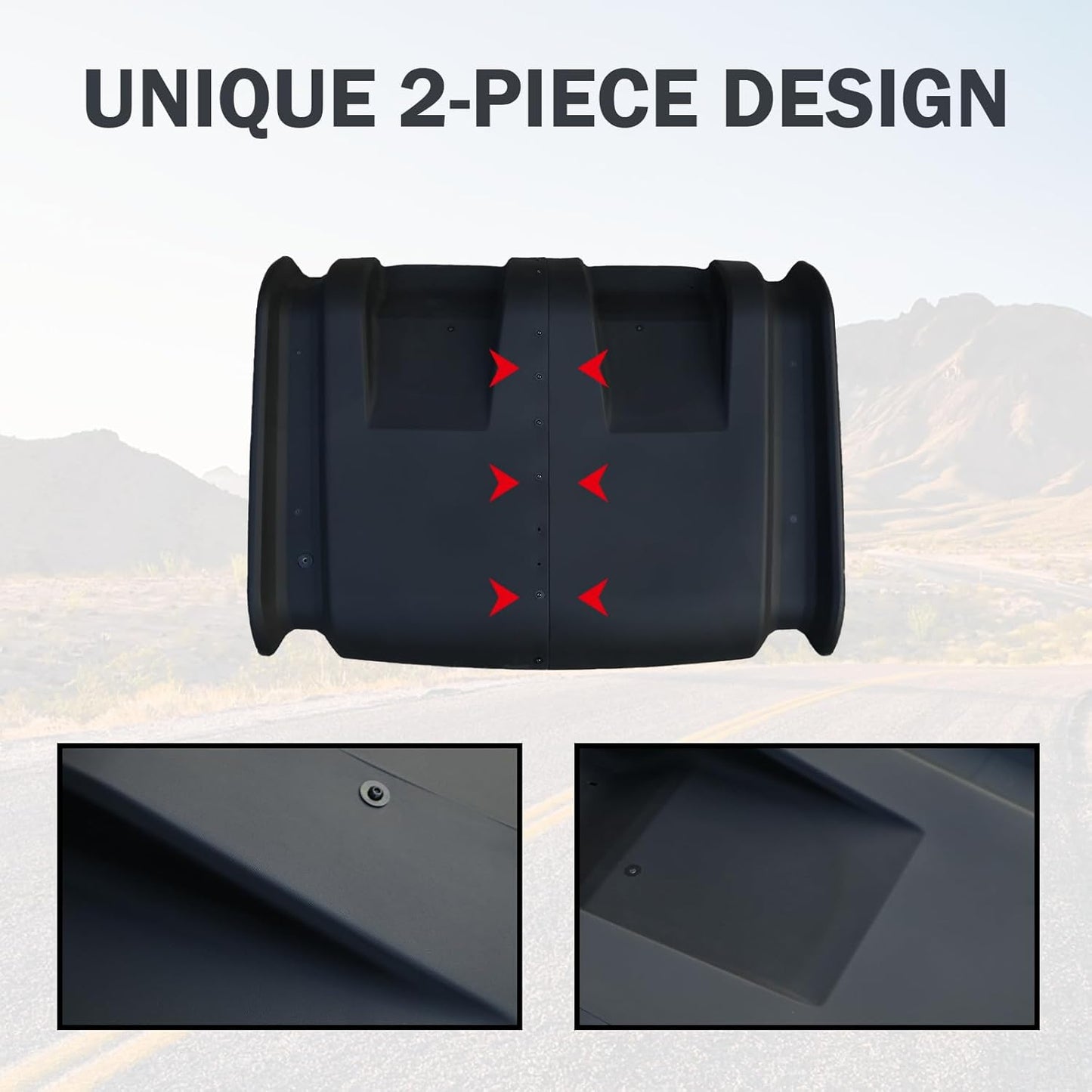 Hard Roof Top for Honda Pioneer 700, 2-Piece Combined Sport Roof Top Protection Cover, Sun Visor Compatible