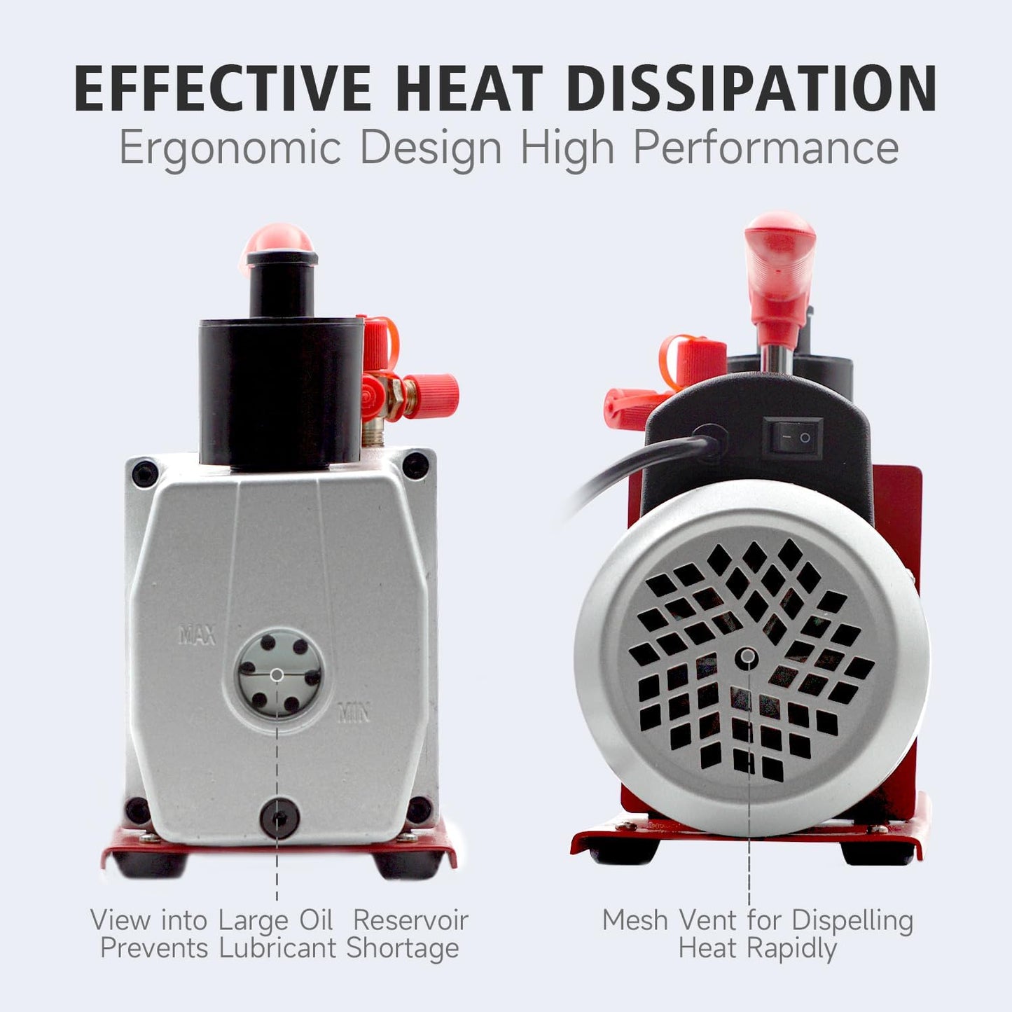 2-Stage Air Vacuum Pump 5CFM 3/4HP 0.3 Pa, For Degassing Wine, Milking Cow, Food Processing