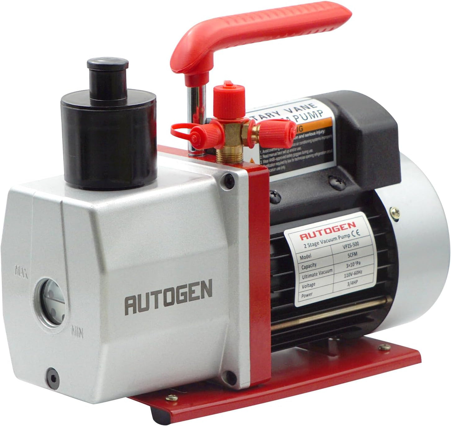 2-Stage Air Vacuum Pump 5CFM 3/4HP 0.3 Pa, For Degassing Wine, Milking Cow, Food Processing