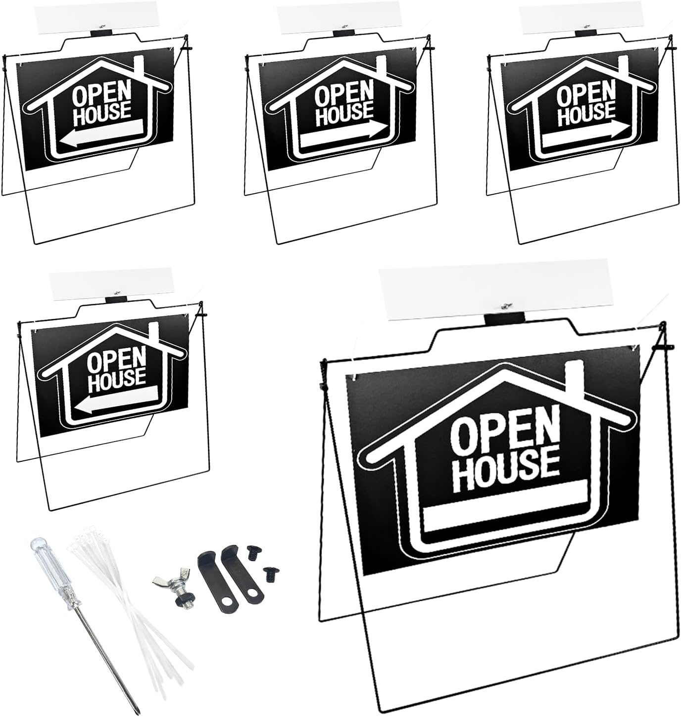 5 Pack Open House Signs for Real Estate 30“x28', Weatherproof