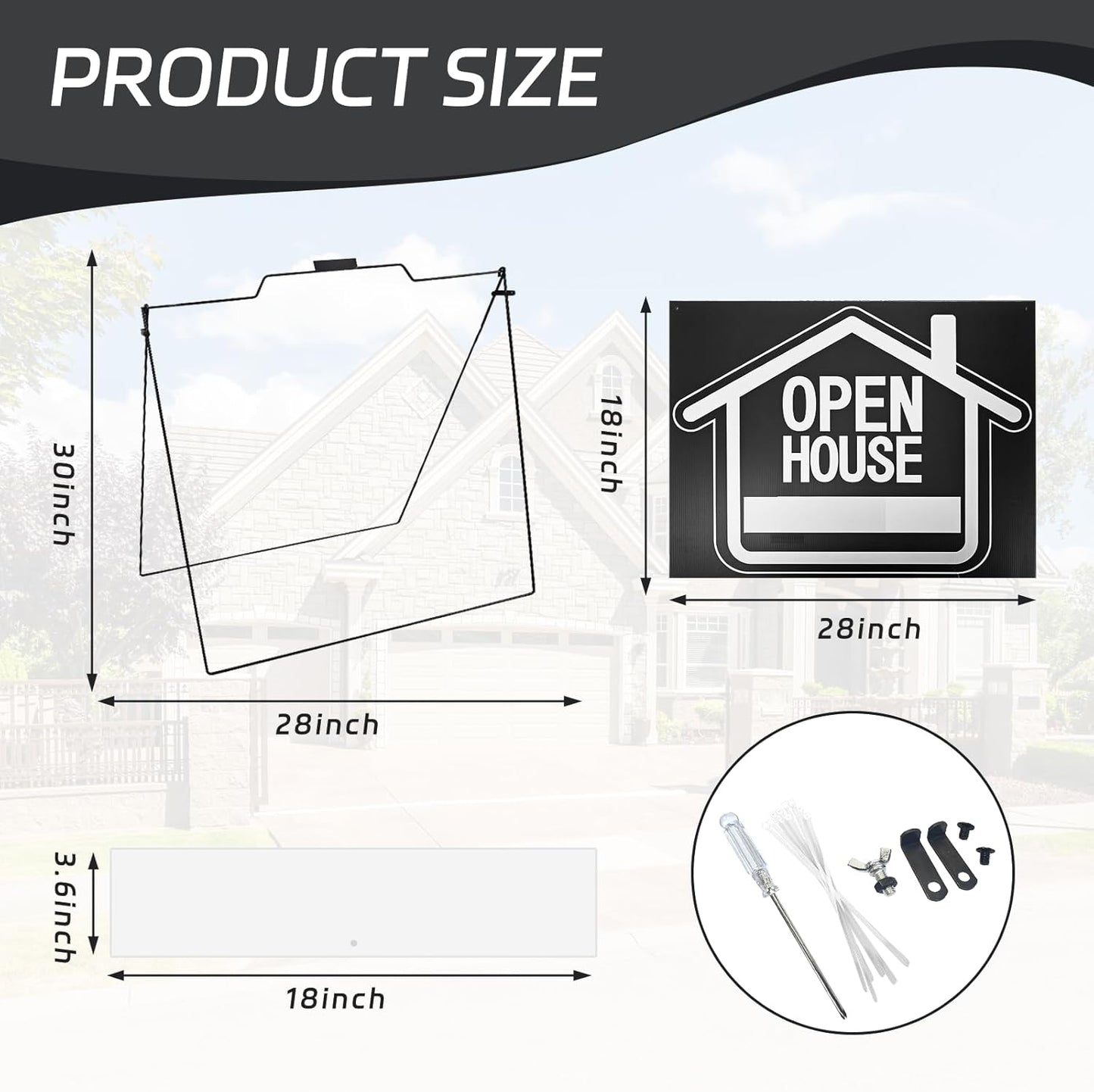 5 Pack Open House Signs for Real Estate 30“x28', Weatherproof