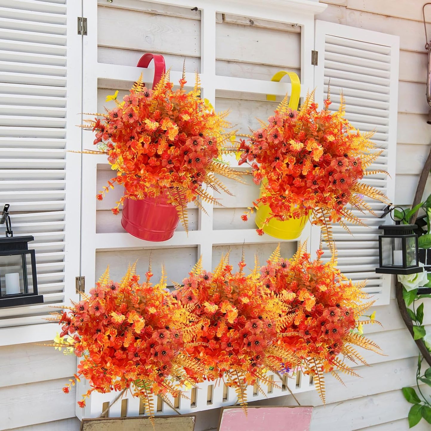 200 Pieces Realistic Outdoor Faux Flowers, Uv Resistant Artificial Wild Flowers, for Hanging in Garden or Decoration
