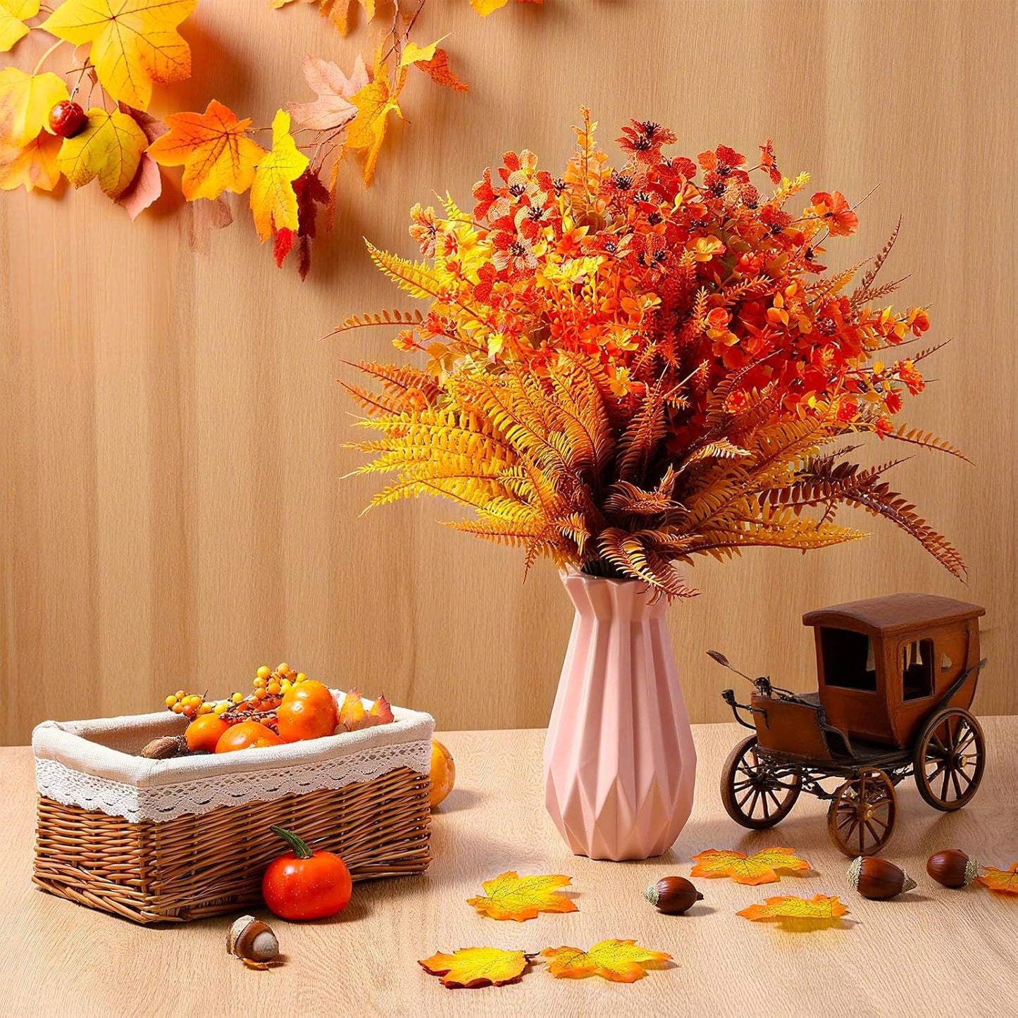 200 Pieces Realistic Outdoor Faux Flowers, Uv Resistant Artificial Wild Flowers, for Hanging in Garden or Decoration