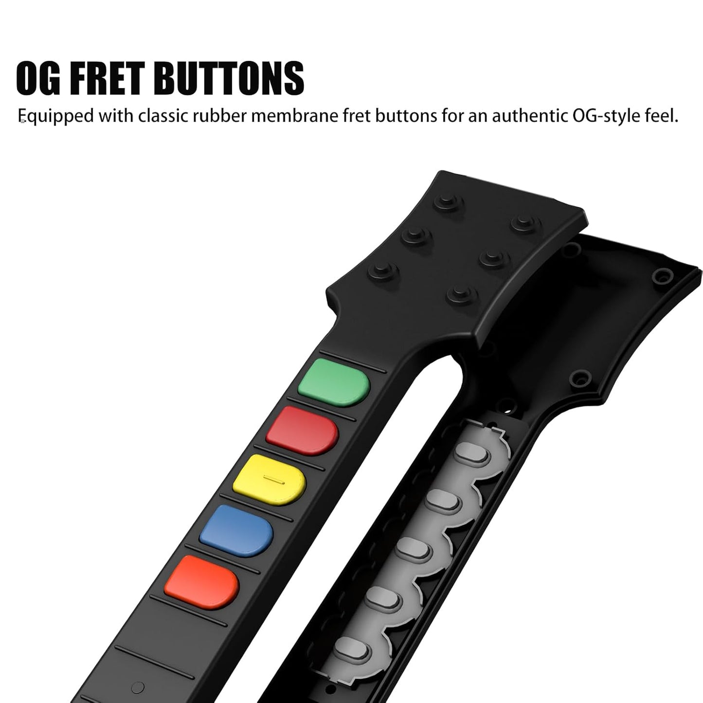 Wireless Guitar Controller for Xbox Series X/S, Xbox One, PC, for Rock Band 4 Fortnite Festival w/ Strap, 2.4G USB Dongle
