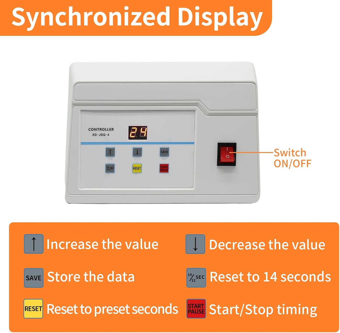 2 Units Basketball Timer Shot Clock & Controller,14/24 Seconds Countdown Timer, Portable Shot Clock with Buzzer