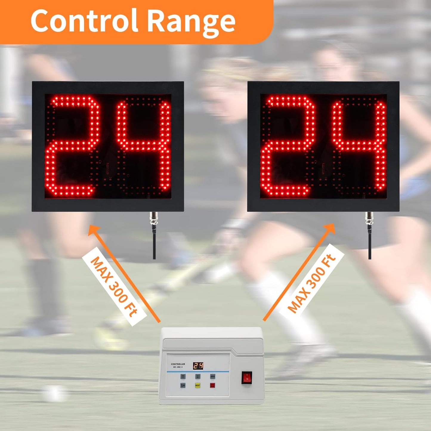 2 Units Basketball Timer Shot Clock & Controller,14/24 Seconds Countdown Timer, Portable Shot Clock with Buzzer