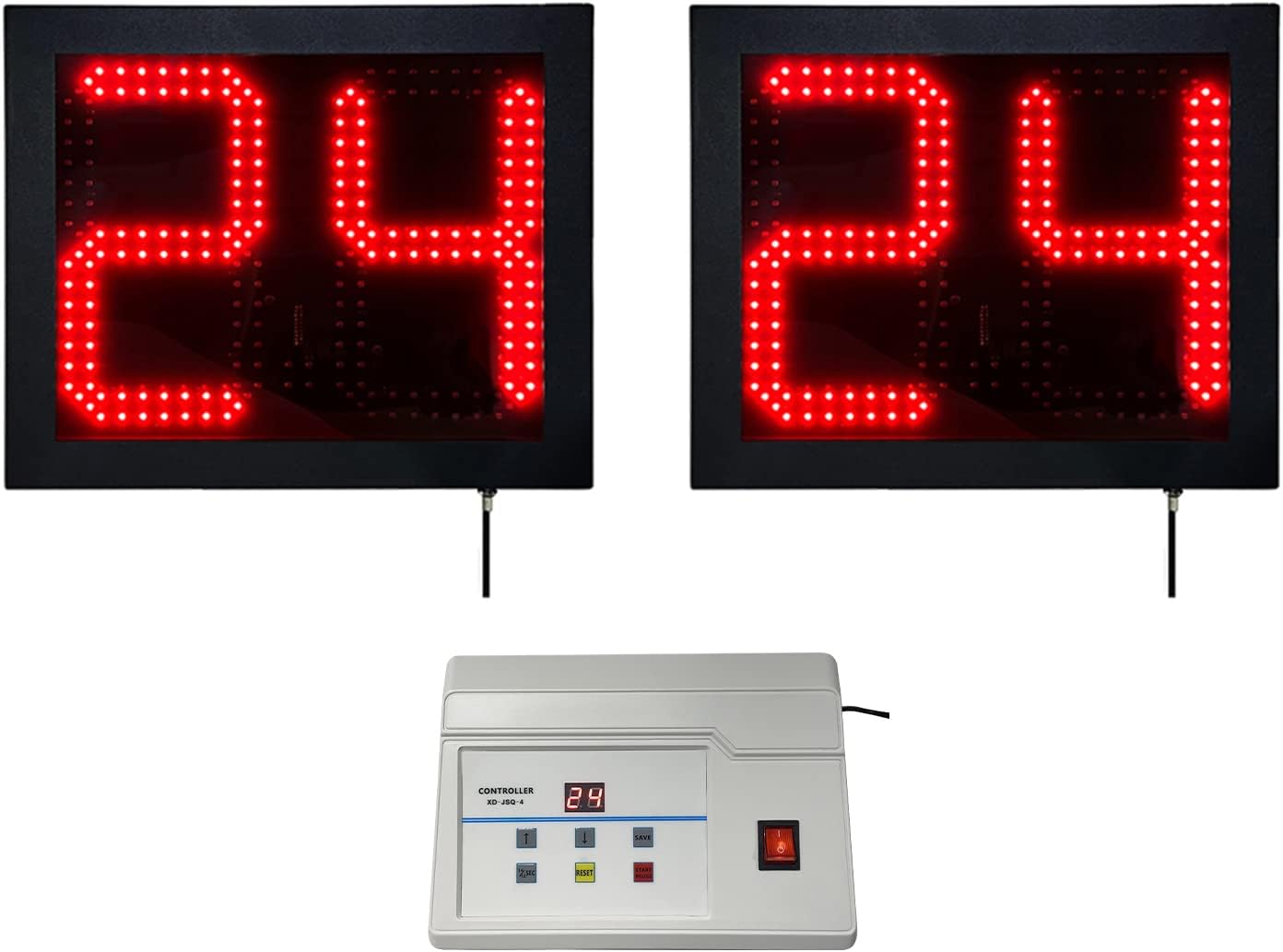 2 Units Basketball Timer Shot Clock & Controller,14/24 Seconds Countdown Timer, Portable Shot Clock with Buzzer