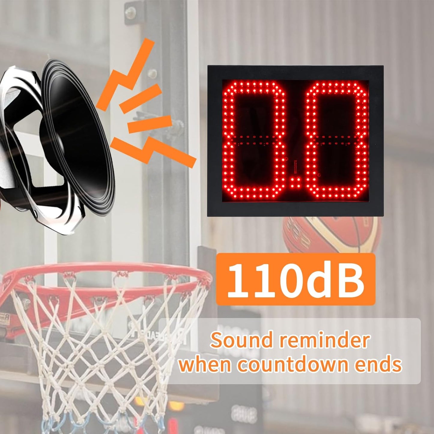 2 Units Basketball Timer Shot Clock & Controller,14/24 Seconds Countdown Timer, Portable Shot Clock with Buzzer