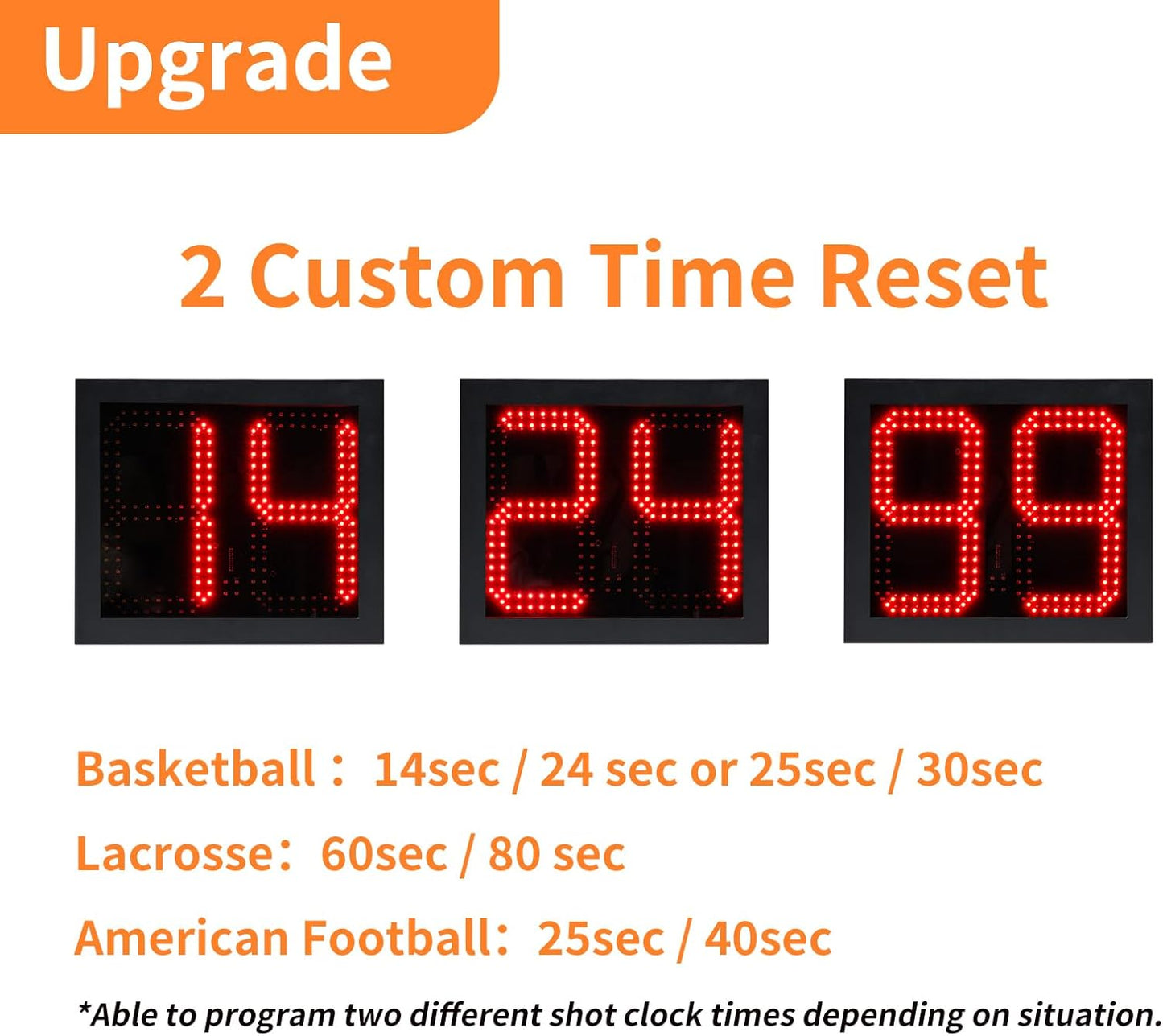 2 Units Basketball Timer Shot Clock & Controller,14/24 Seconds Countdown Timer, Portable Shot Clock with Buzzer