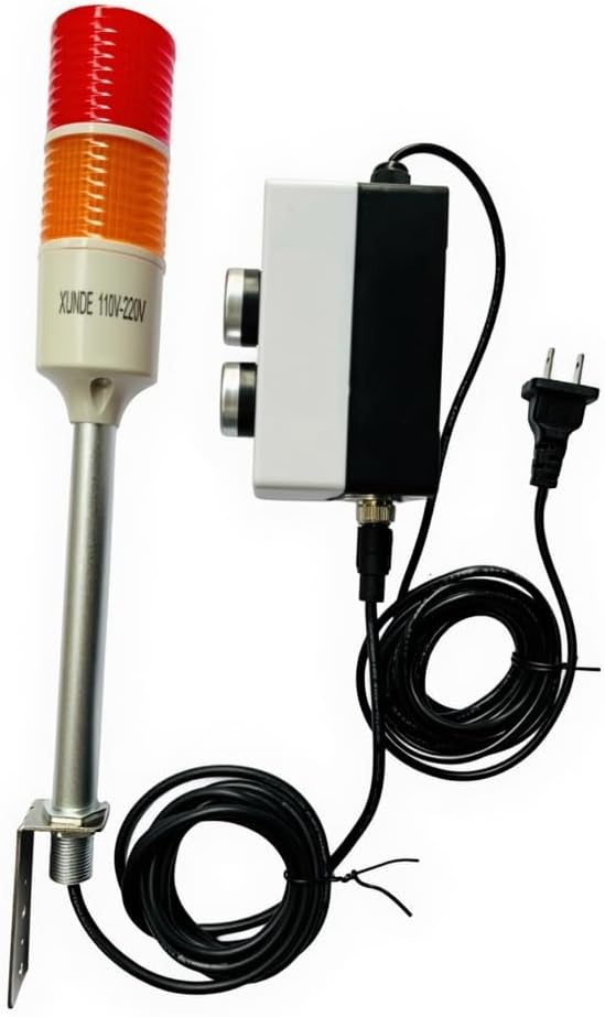 LED Tower Lights, 2 Stack Super Bright Red/Yellow Signal Lamp, ON/Off Switch Industrial Adapter,16 ft Extension