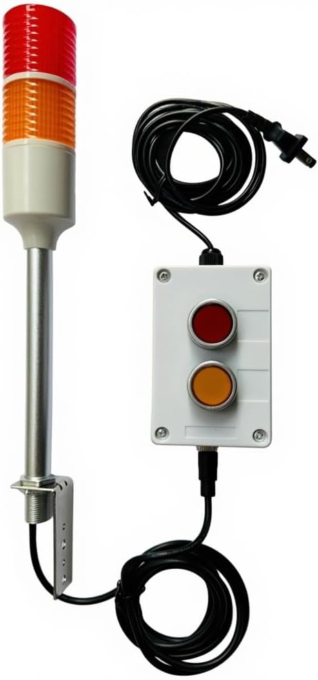 LED Tower Lights, 2 Stack Super Bright Red/Yellow Signal Lamp, ON/Off Switch Industrial Adapter,16 ft Extension