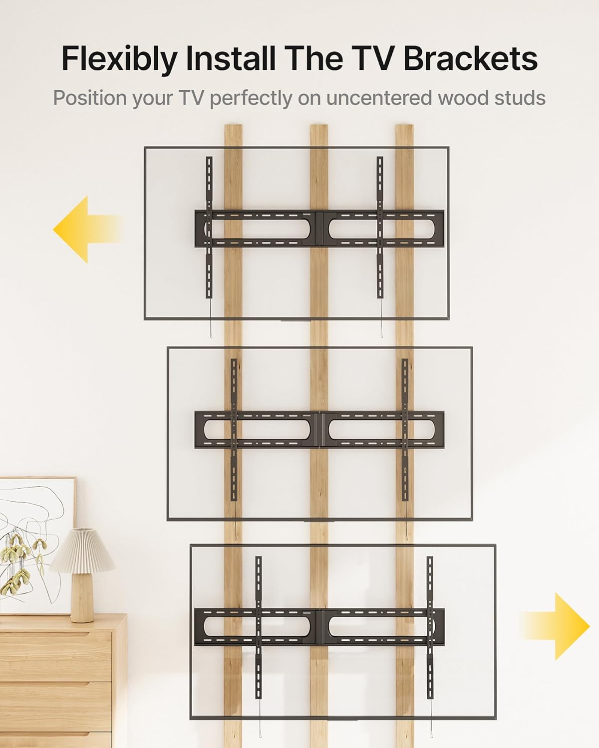 Heavy Duty Tilting TV Wall Mount for 37'-140' Extra Large Flat & Curved TVs up to 300lbs, Slim Low Profile Bracket