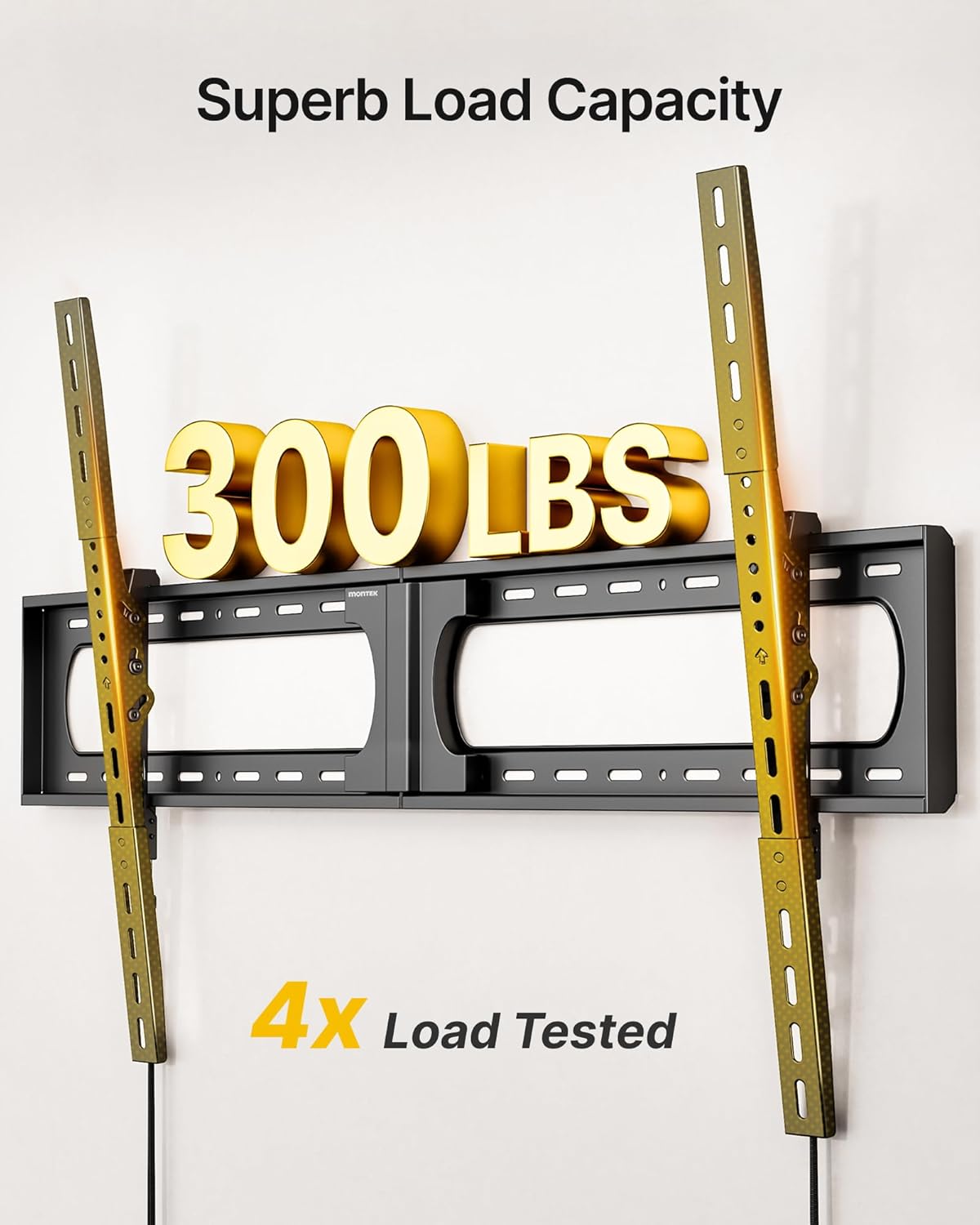 Heavy Duty Tilting TV Wall Mount for 37'-140' Extra Large Flat & Curved TVs up to 300lbs, Slim Low Profile Bracket