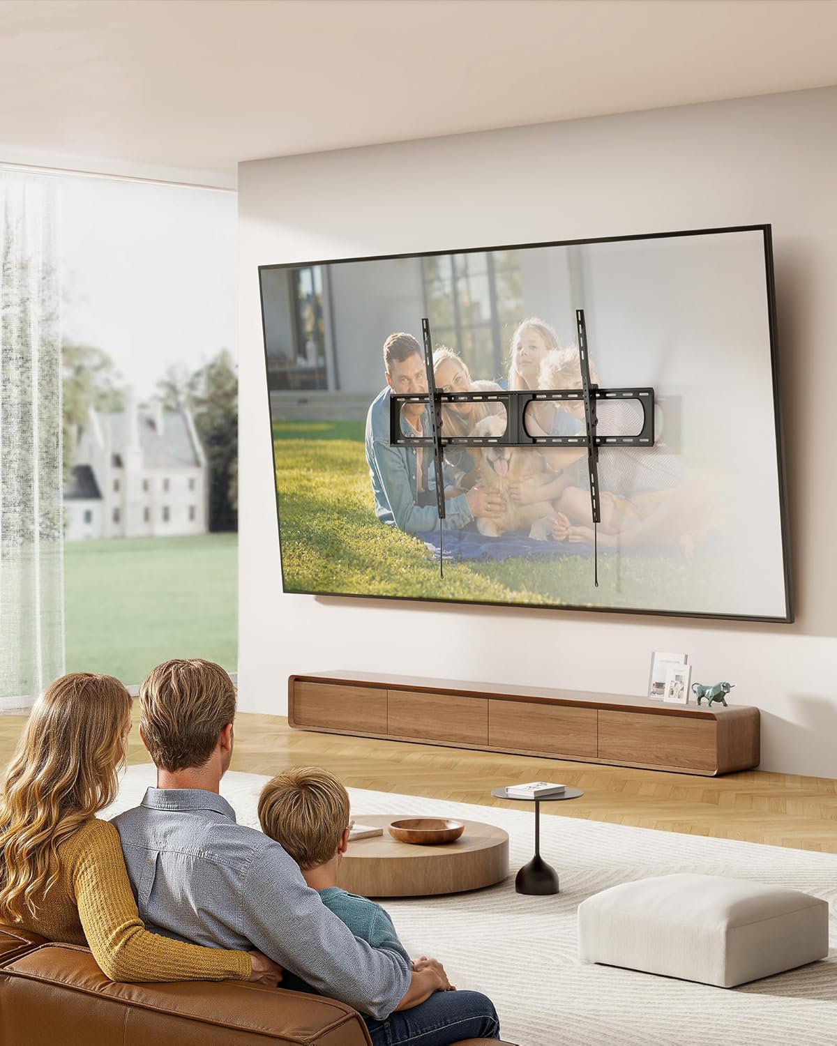 Heavy Duty Tilting TV Wall Mount for 37'-140' Extra Large Flat & Curved TVs up to 300lbs, Slim Low Profile Bracket