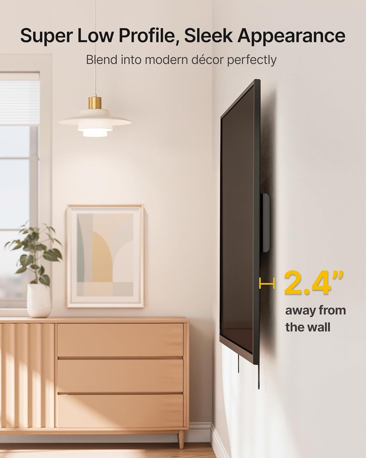 Heavy Duty Tilting TV Wall Mount for 37'-140' Extra Large Flat & Curved TVs up to 300lbs, Slim Low Profile Bracket