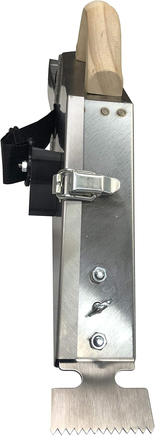 Drywall Taping Banjo – Semi-Automatic Even Flow Design, Stainless Steel, Curved Belly, Tape Cutter Style