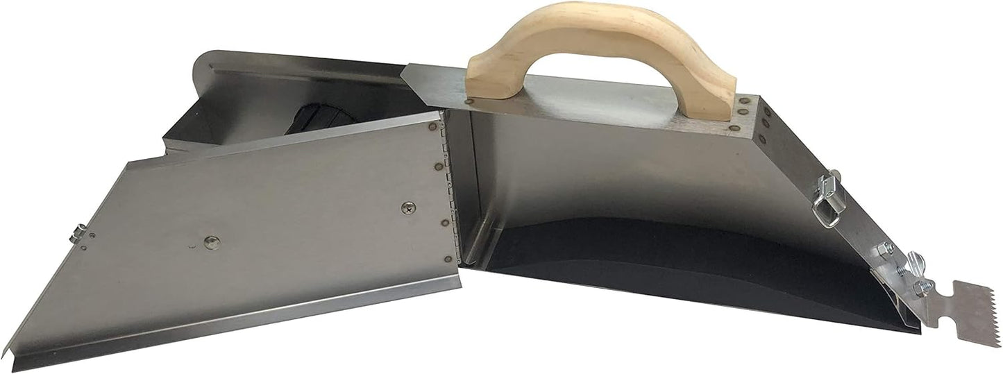 Drywall Taping Banjo – Semi-Automatic Even Flow Design, Stainless Steel, Curved Belly, Tape Cutter Style