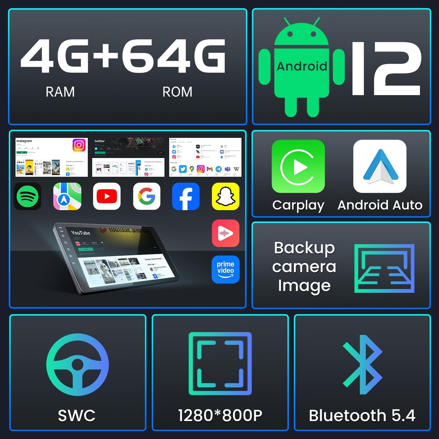 Car Radio for Ford F150 2009-2014, 9 Inch Touchscreen Car Stereo with Wireless CarPlay/Android